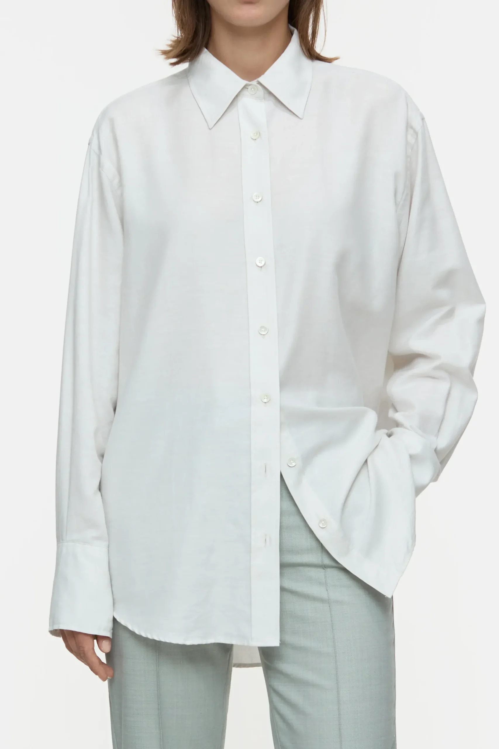 Closed Shirts & Blusen*Bluse aus Baumwoll-Kaschmir-Mix Shortbreadbeige