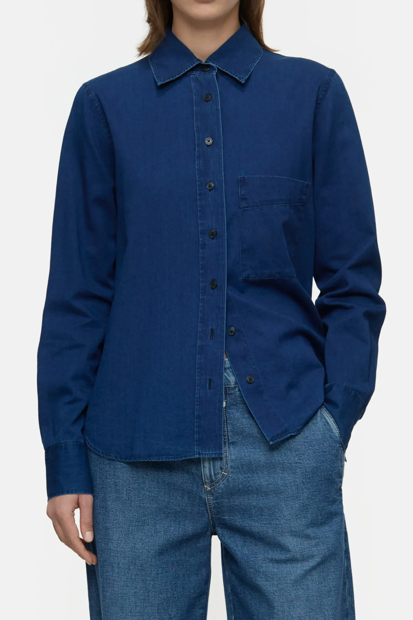 Closed Shirts & Blusen*Bluse aus Denim Darkblue