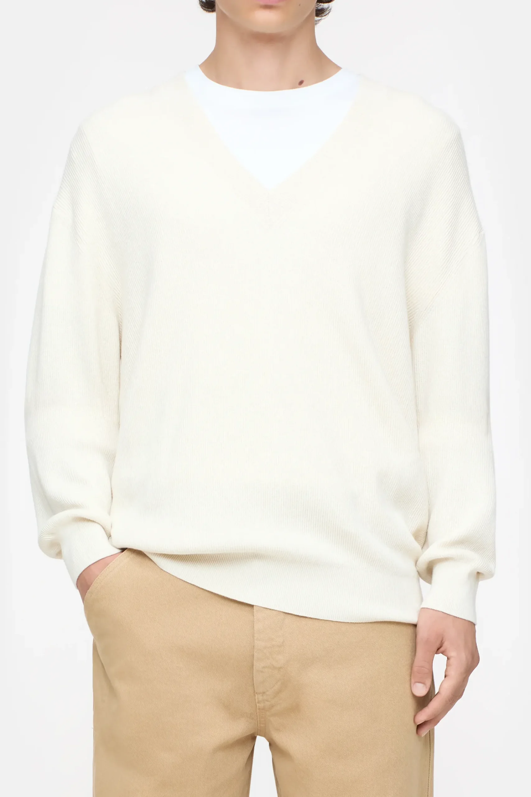 Closed Strick*Feinstrick mit V-Ausschnitt Ivory