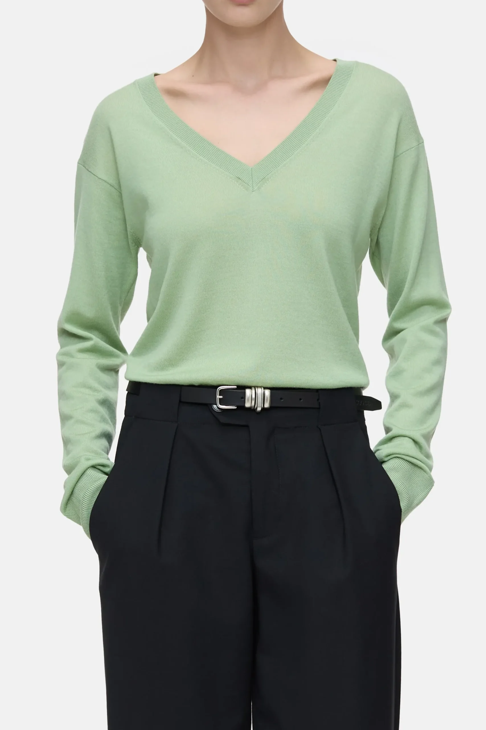 Closed Strick*Feinstrickpullover aus Bio-Woll-Mischung Giadagreen