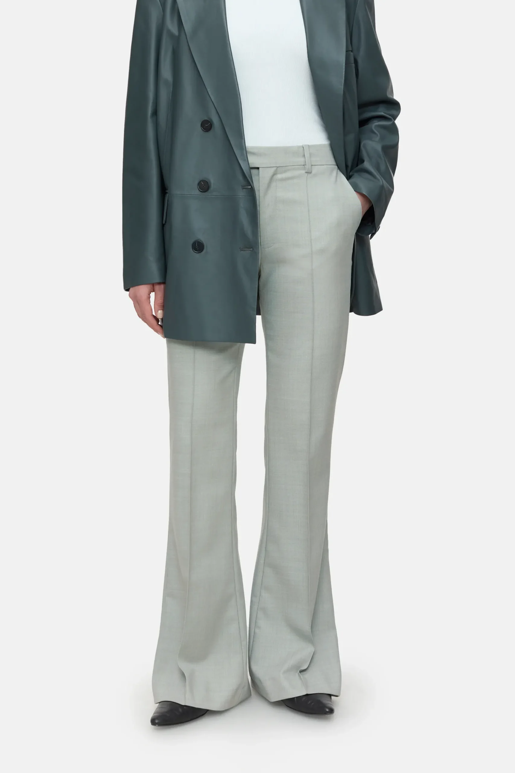 Closed Hosen*Flared Pants - Style Name Denair Pastelolive