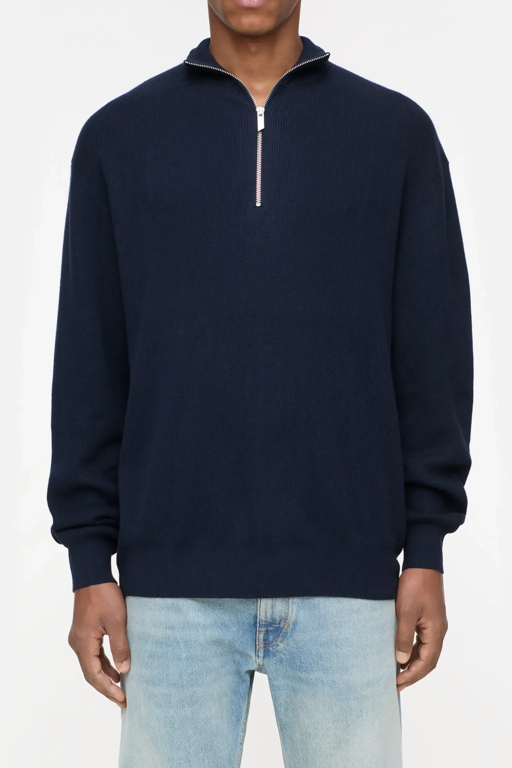 Closed Strick*Half-Zip-Pullover aus Baumwoll-Mix Darknight