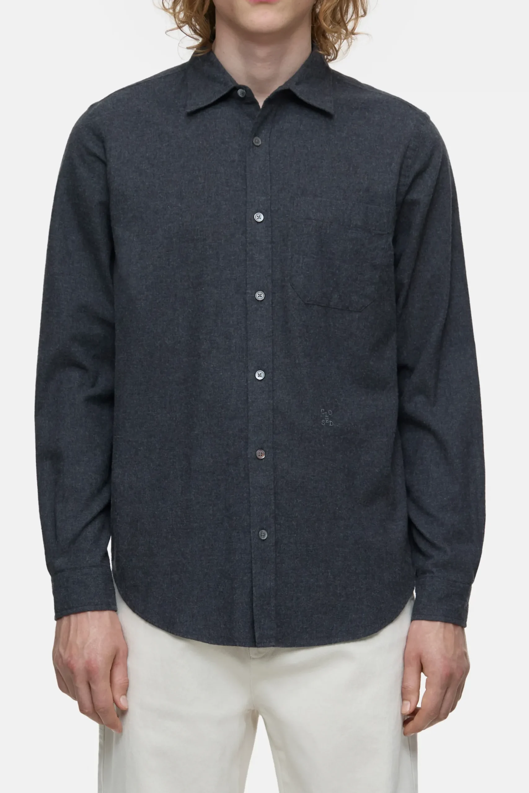 Closed Hemden*Hemd aus Baumwolle Darkgreymelange