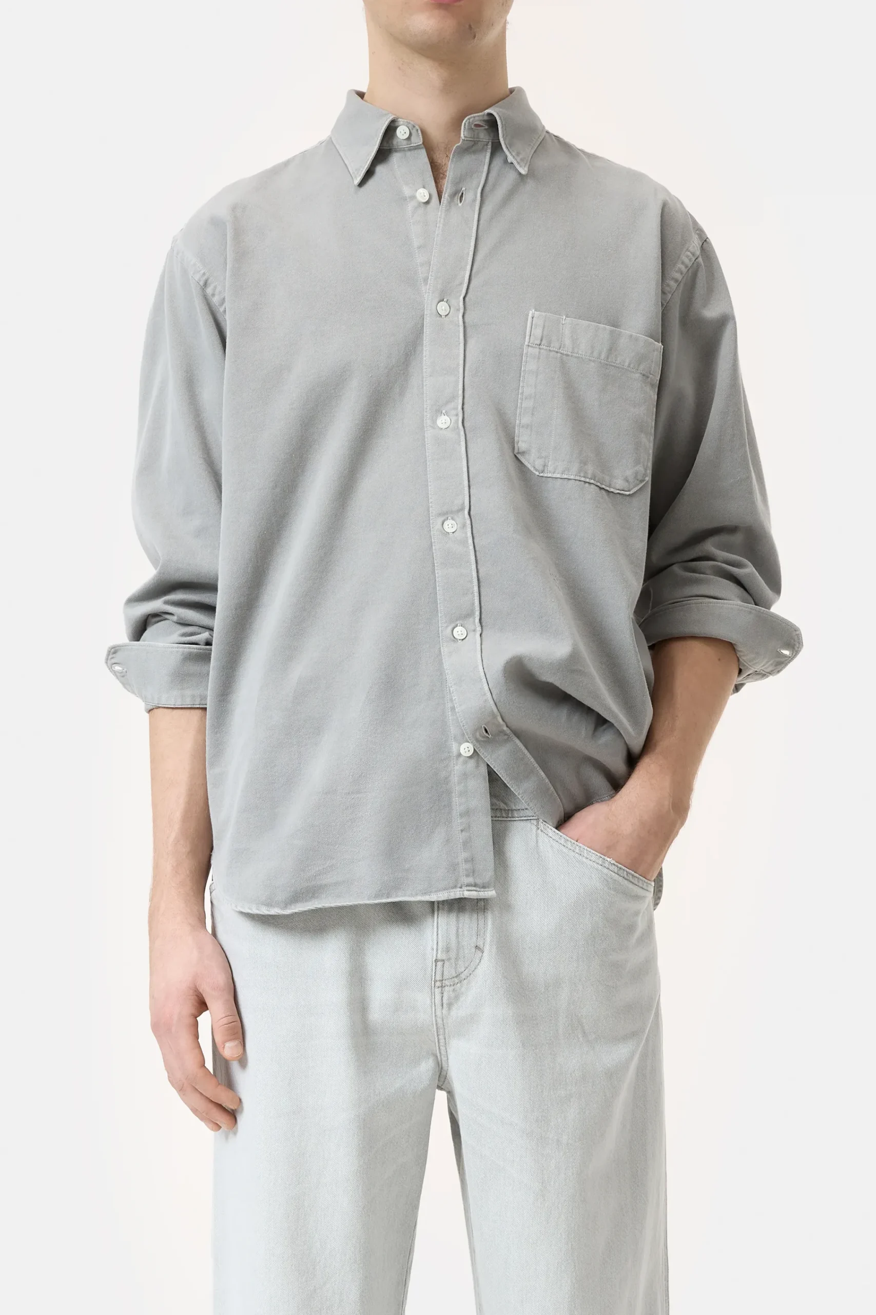 Closed Hemden*Hemd aus Baumwolle Mudgrey