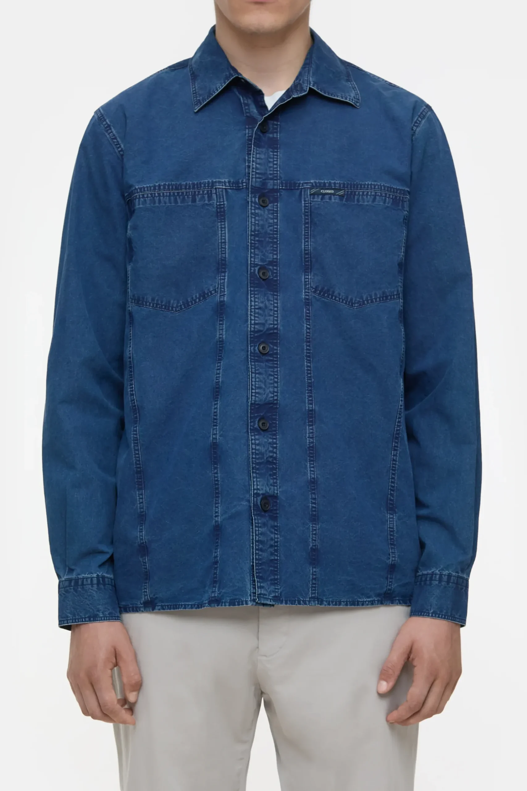 Closed Hemden*Hemd aus Indigo-Popeline Darkblue