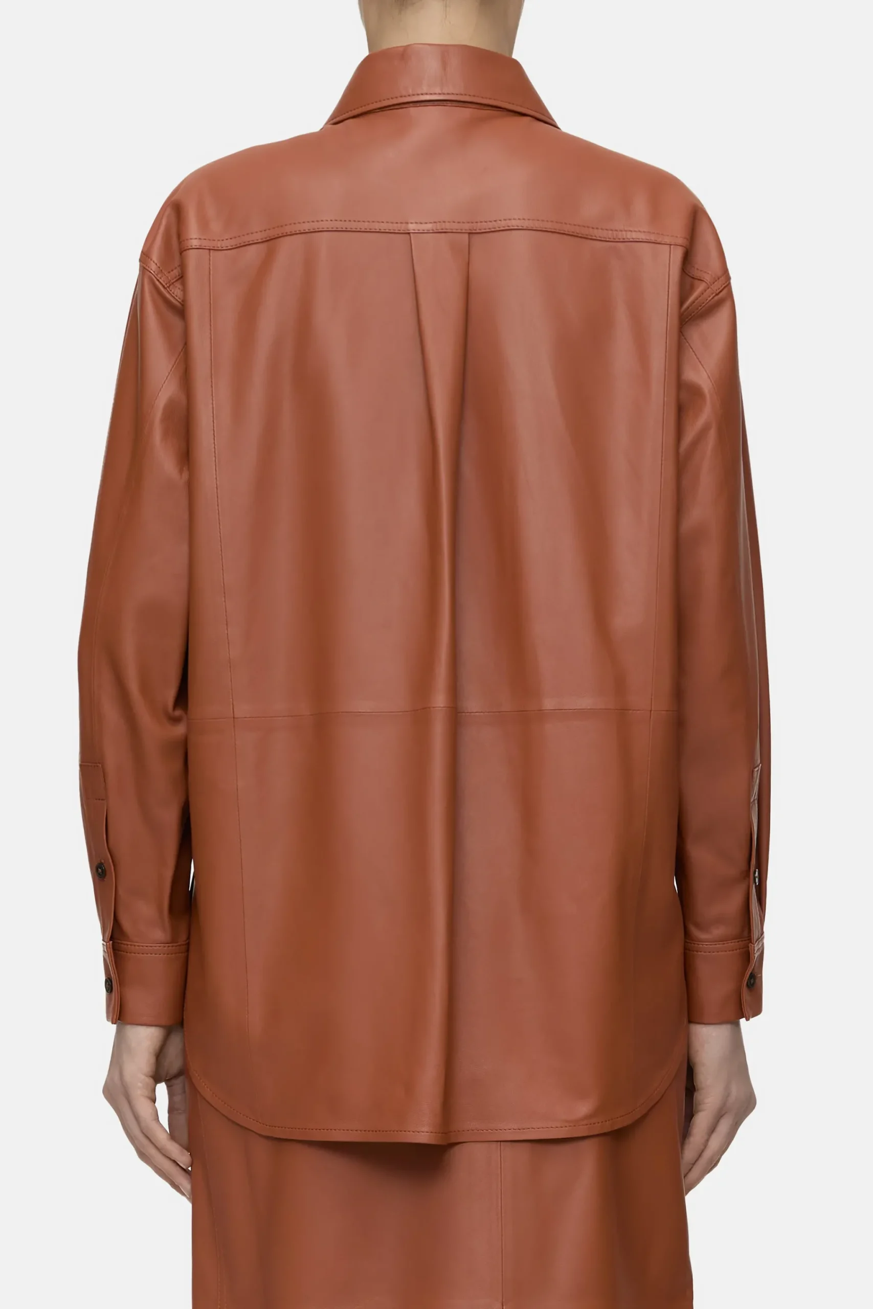 Closed Shirts & Blusen*Hemd aus Leder Ferrobrown