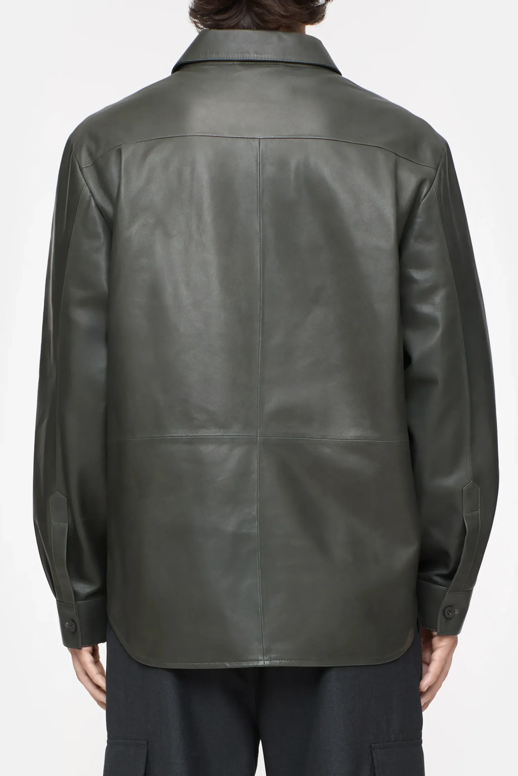 Closed Hemden*Hemd aus Nappaleder Tapenadegrey