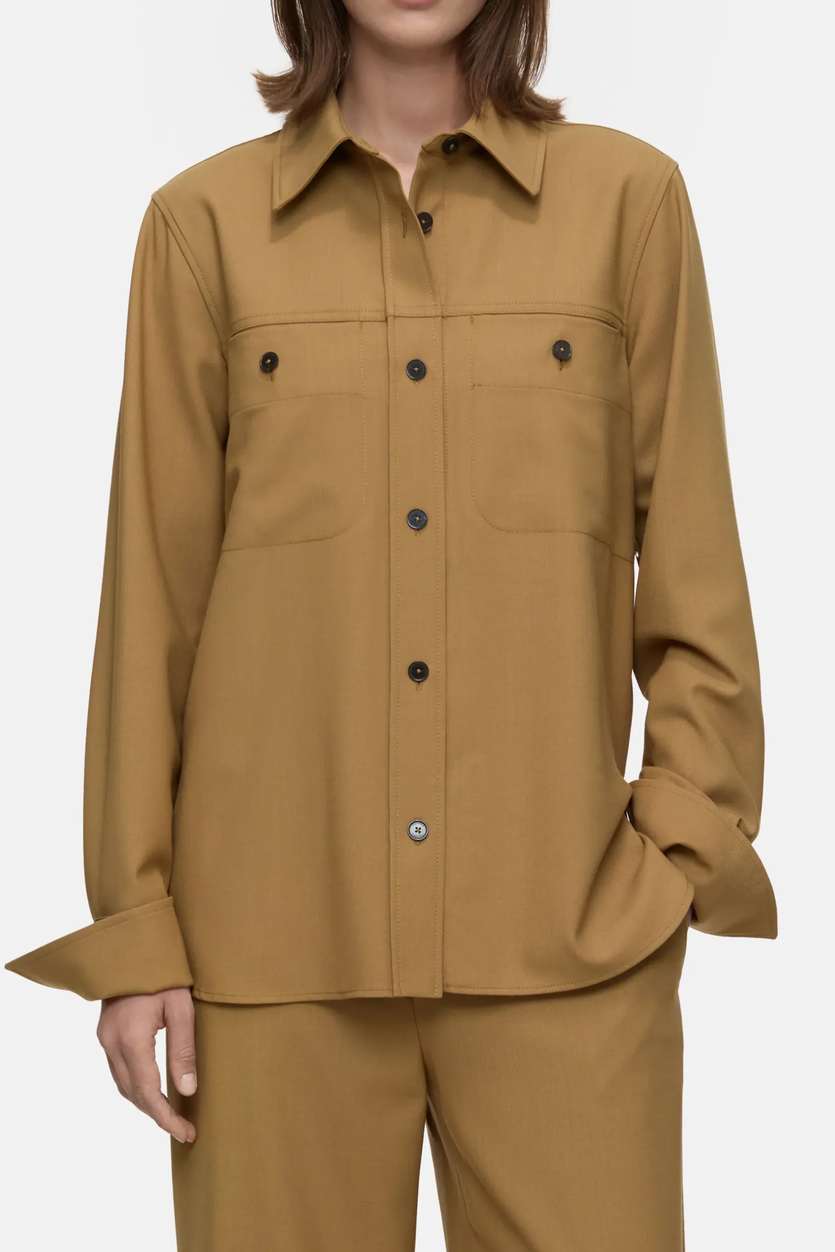 Closed Shirts & Blusen*Hemd aus Schurwoll-Mix Tullamorebrown