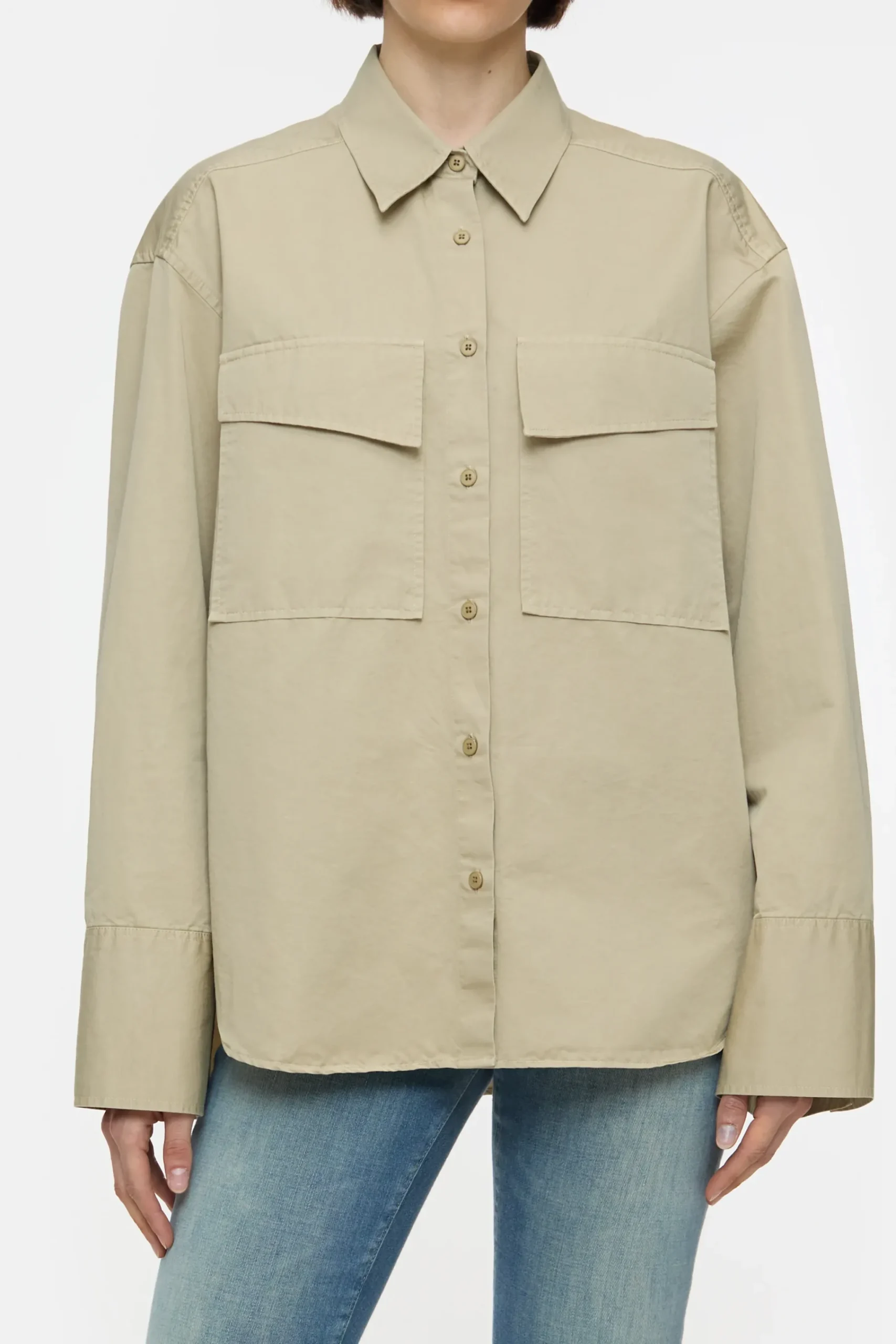 Closed Shirts & Blusen*Hemdbluse aus Baumwoll-Leinen-Mix Warmsand