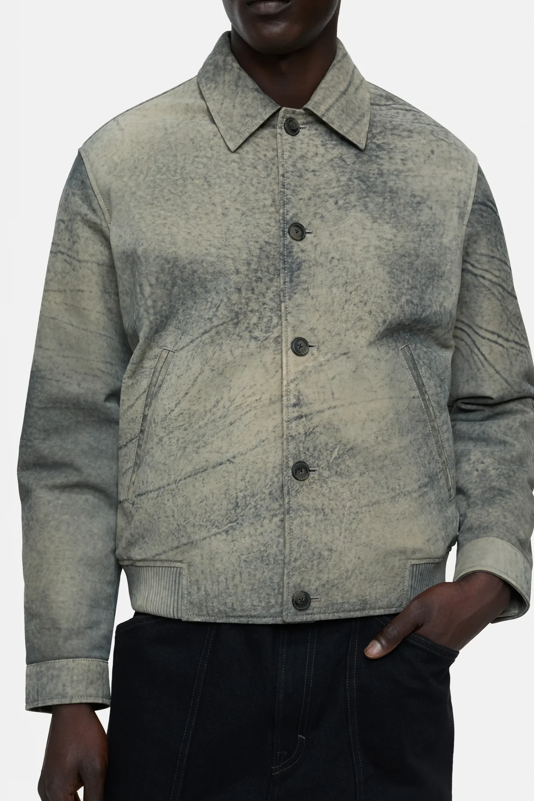 Closed Jacken & Mäntel*Jacke aus Leder Smokeyblue