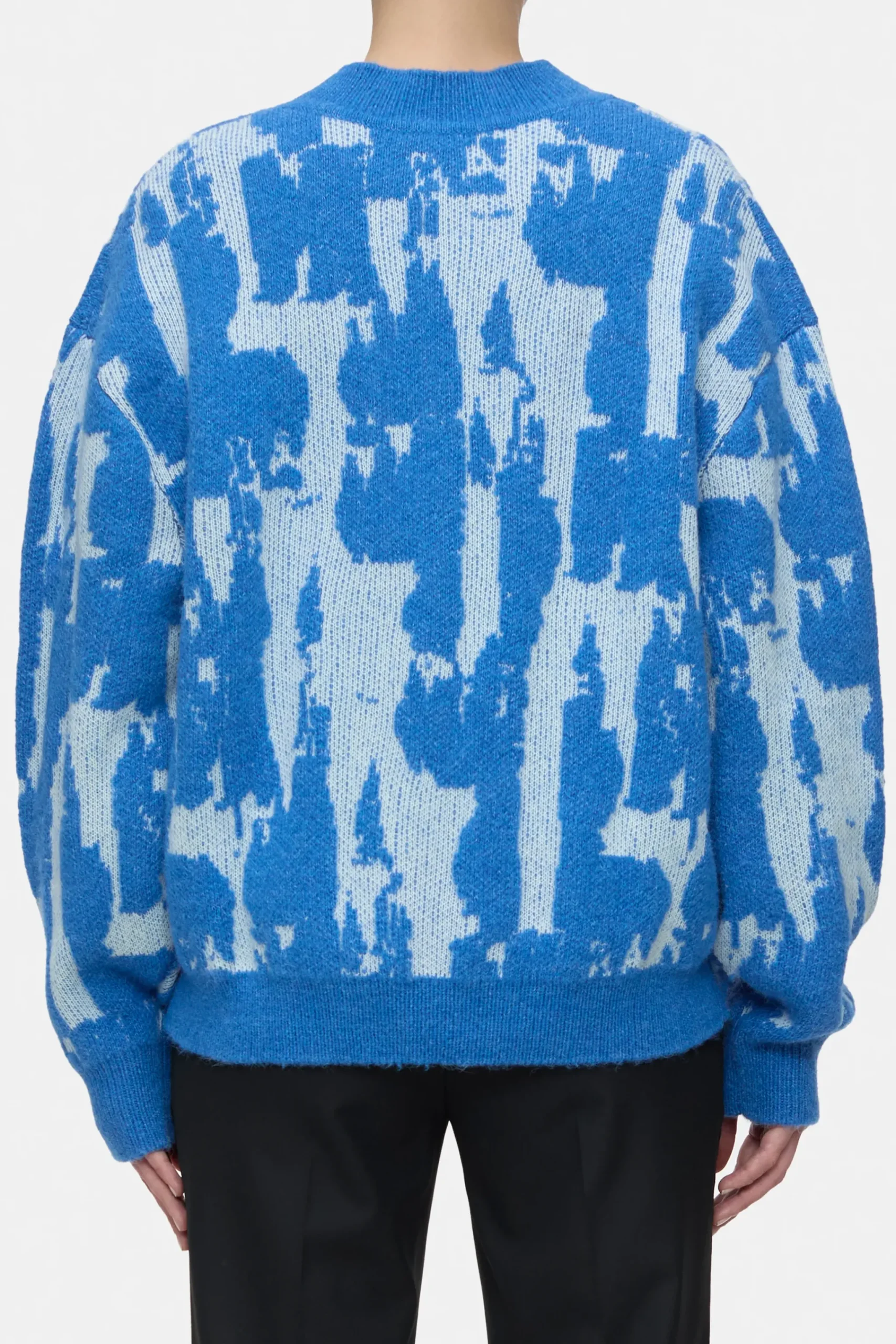 Closed Strick*Jacquard-Pullover aus Woll-Mix Lakeblue