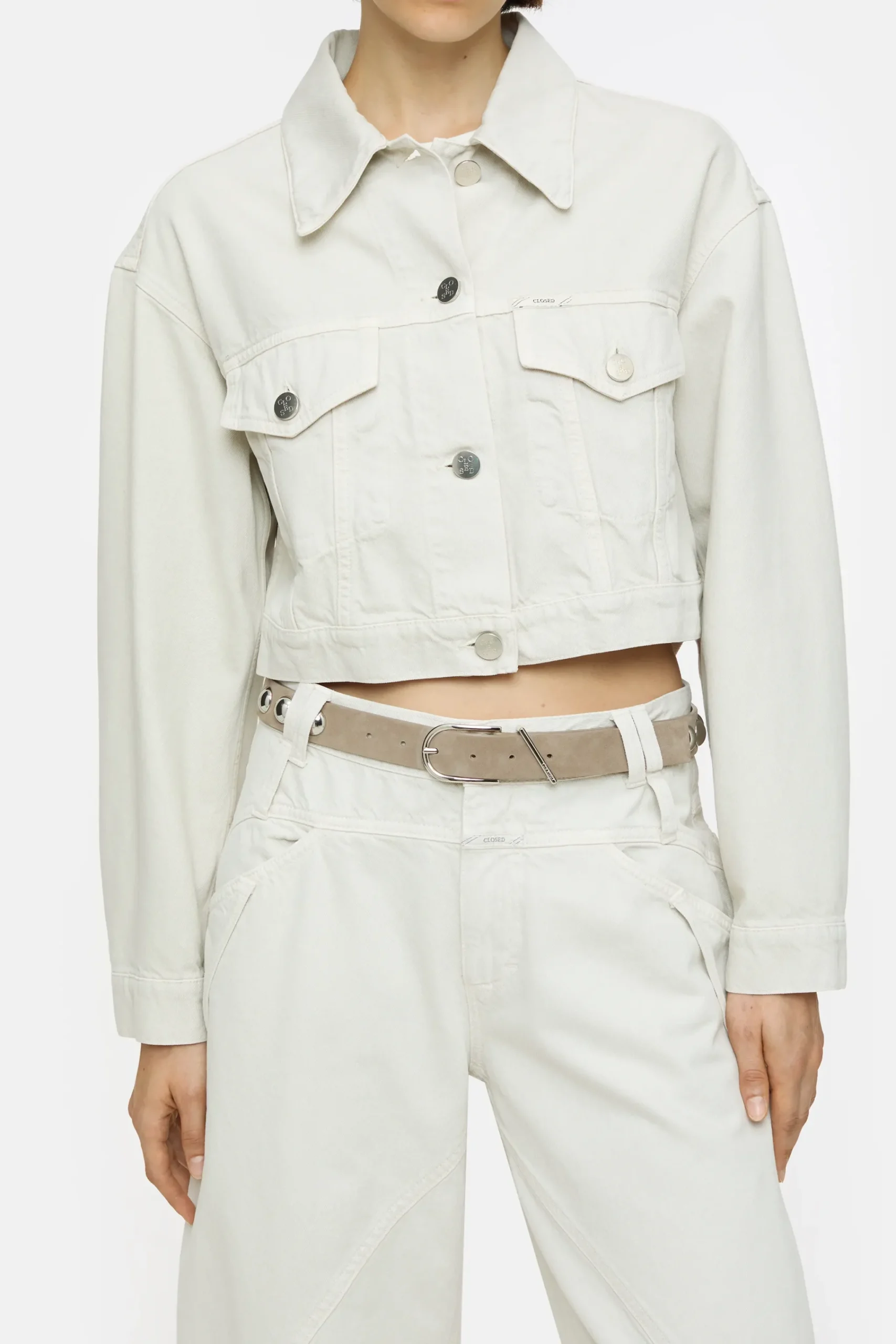 Closed Jacken & Mäntel*Kurze Jacke aus Denim Stonebeige