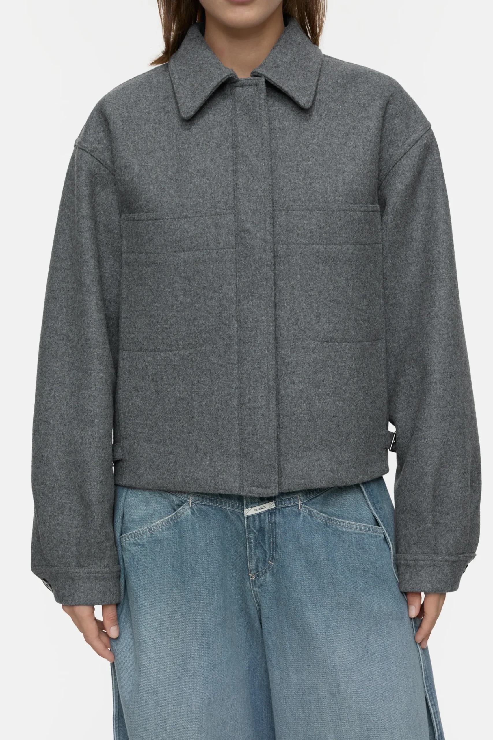 Closed Jacken & Mäntel*Kurze Jacke aus Woll-Mix Darkgreymelange