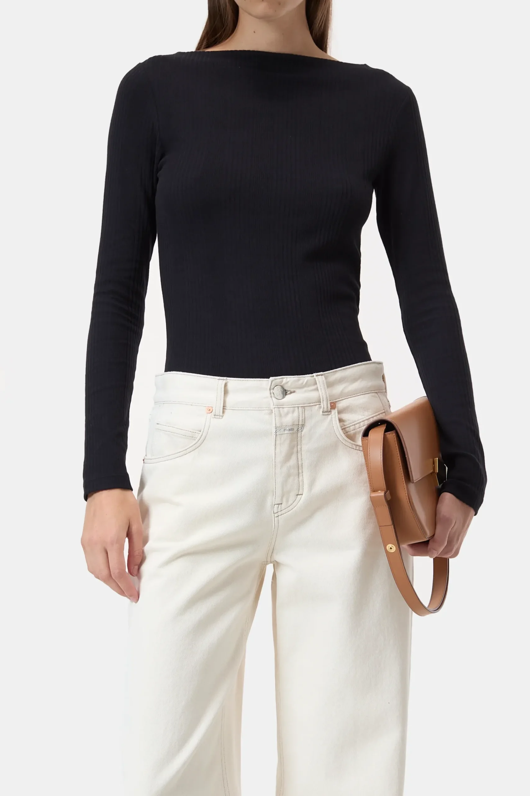 Closed T-shirts*Langarmshirt aus Baumwolle Black