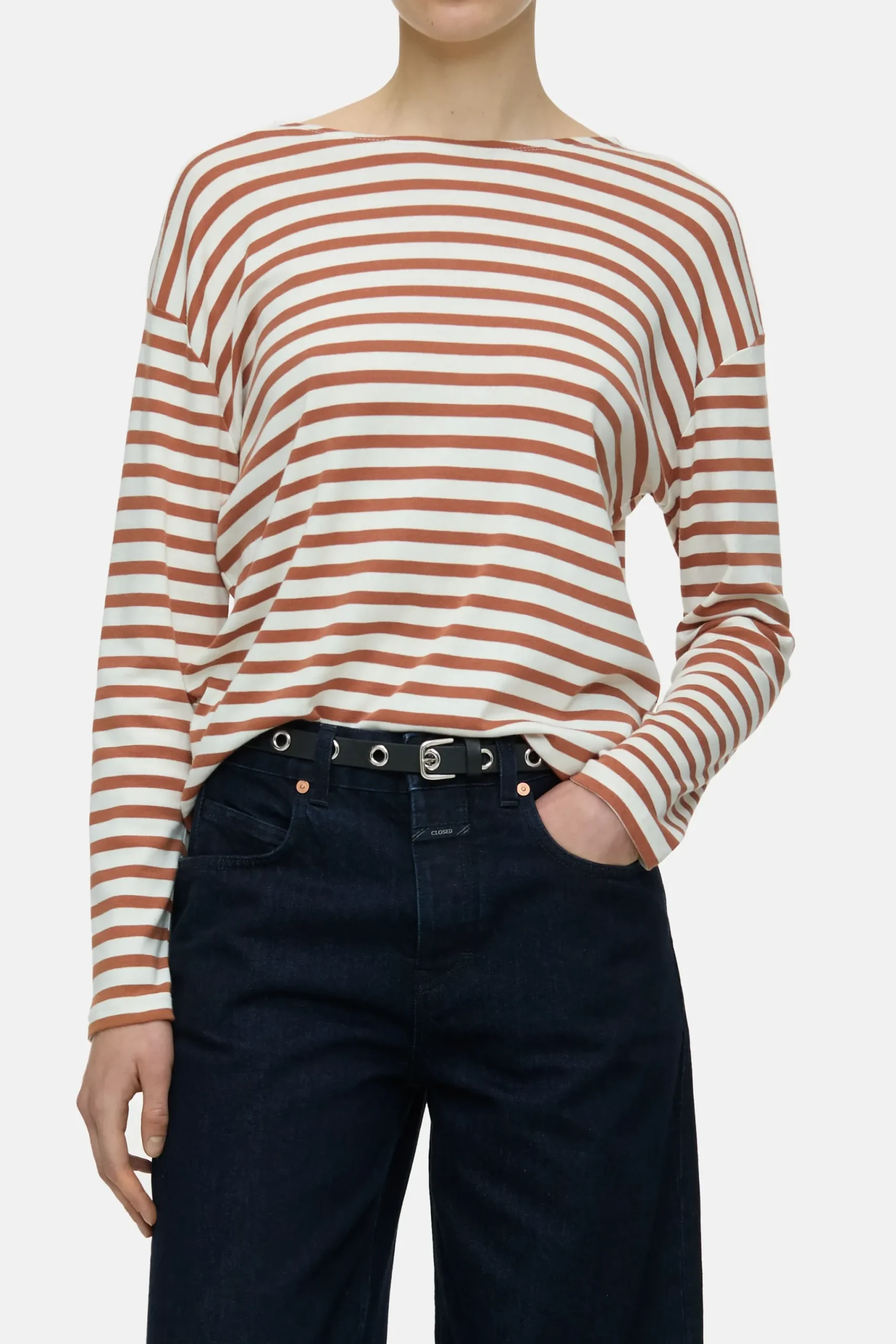 Closed T-shirts*Langarmshirt aus Baumwoll-Mix Ferrobrown