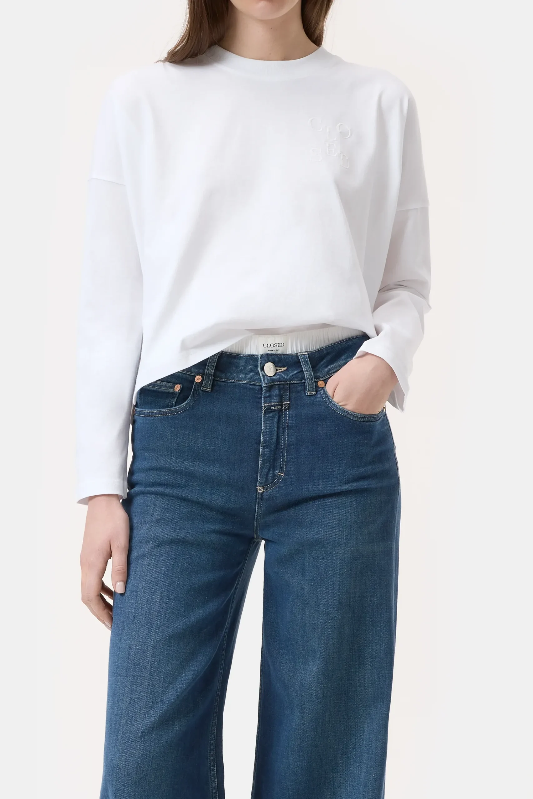 Closed T-shirts*Langarmshirt aus Bio-Baumwolle White