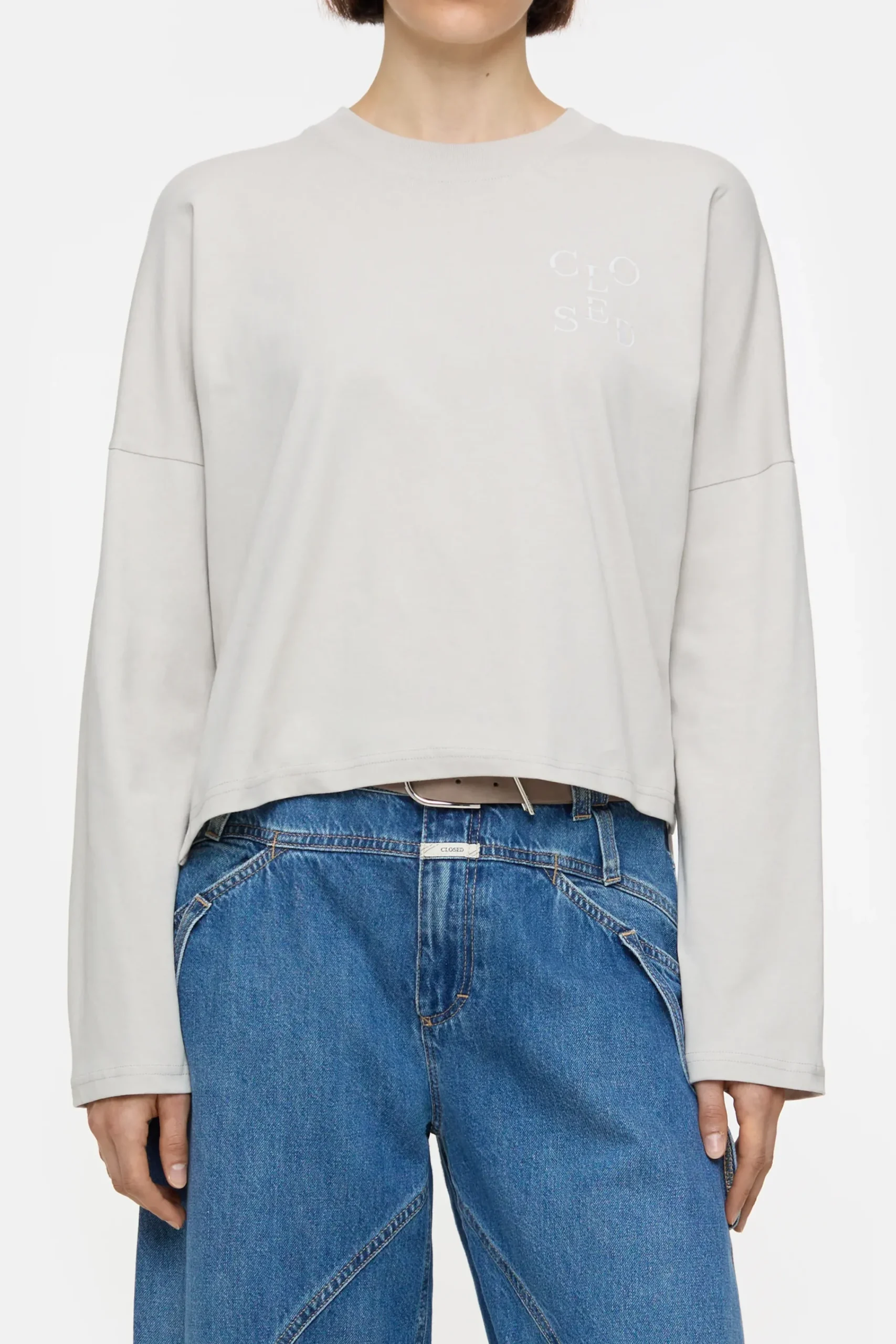 Closed T-shirts*Langarmshirt aus Bio-Baumwolle Softgrey