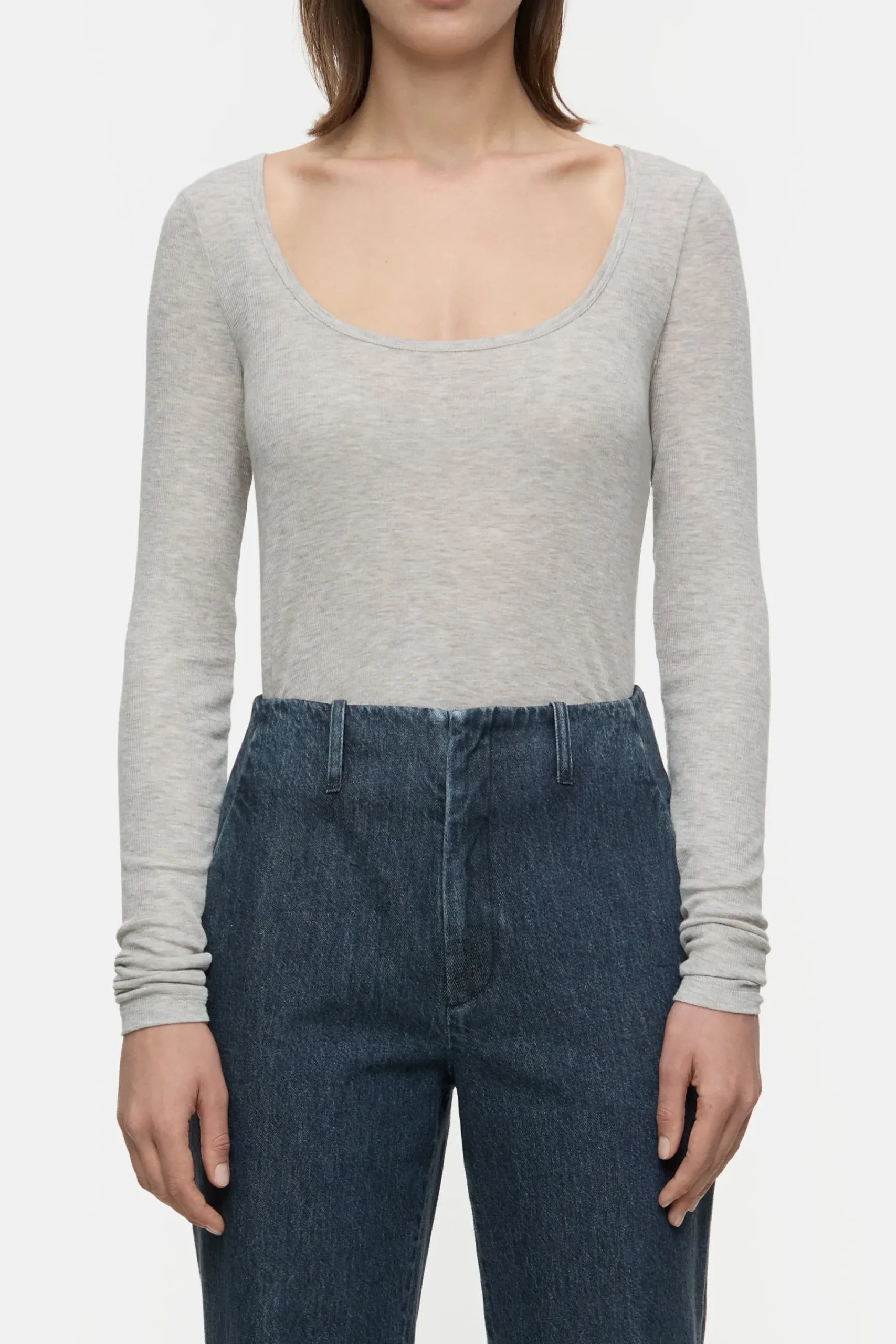 Closed T-shirts*Langarmshirt aus Kaschmir-Mix Pearlbeige