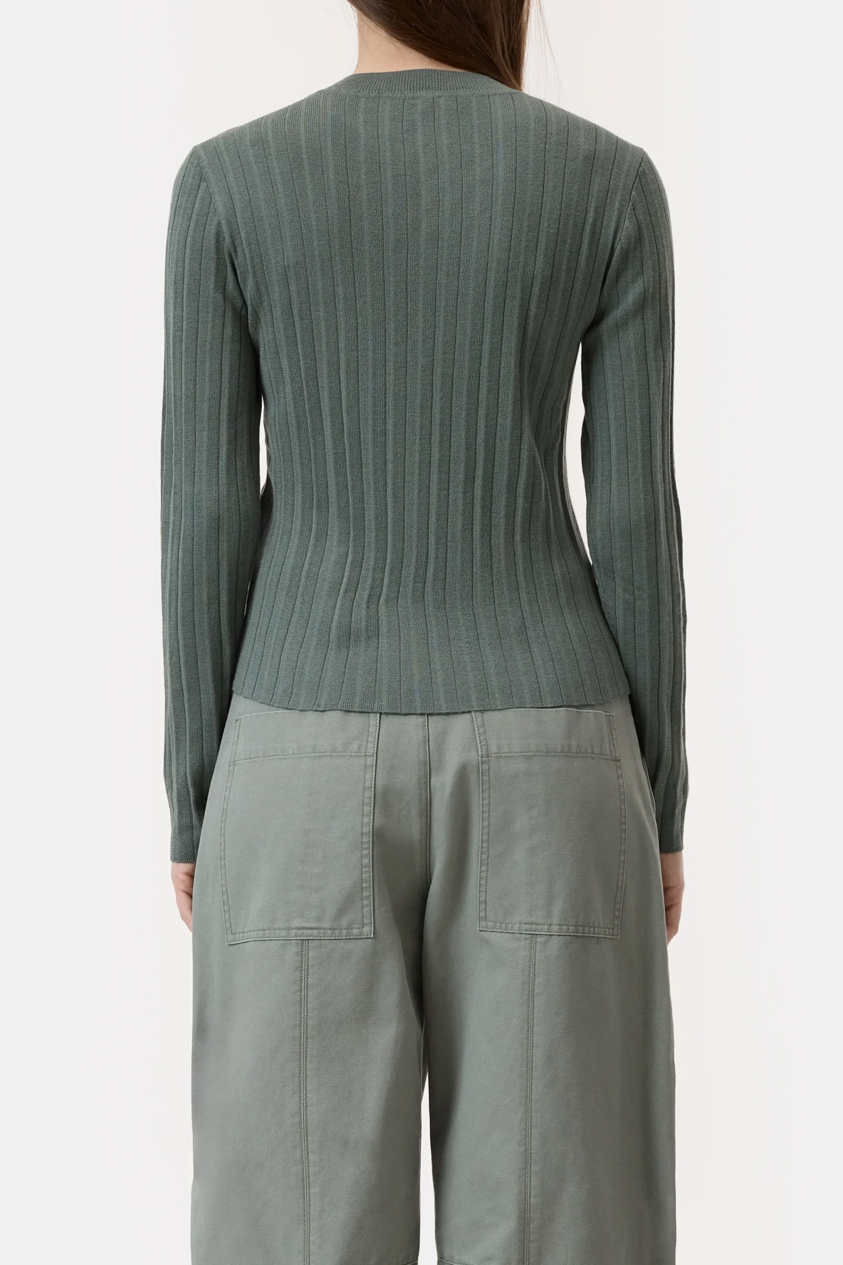 Closed Strick*Langarmshirt aus Woll-Seiden-Mix Fadedgreen