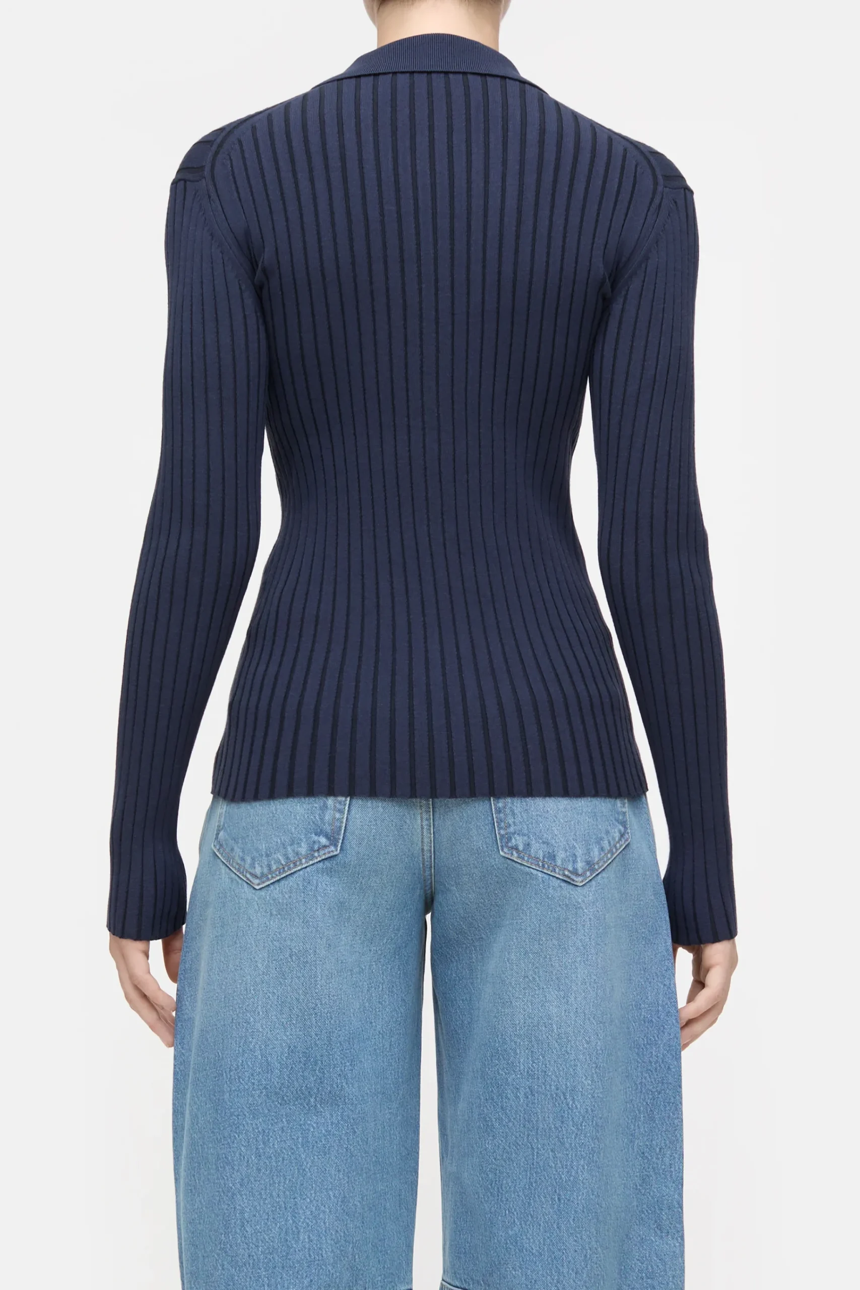 Closed Strick*Langarmshirt mit Polokragen Darknight