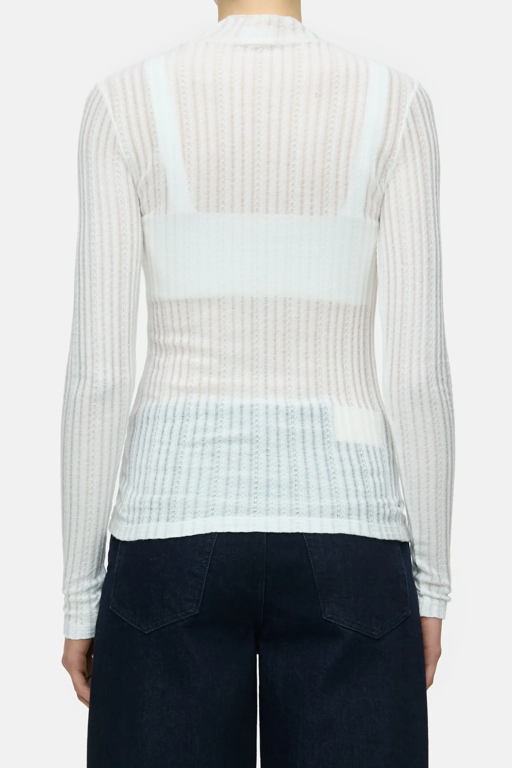 Closed T-shirts*Langarmshirt mit Stehkragen Ivory