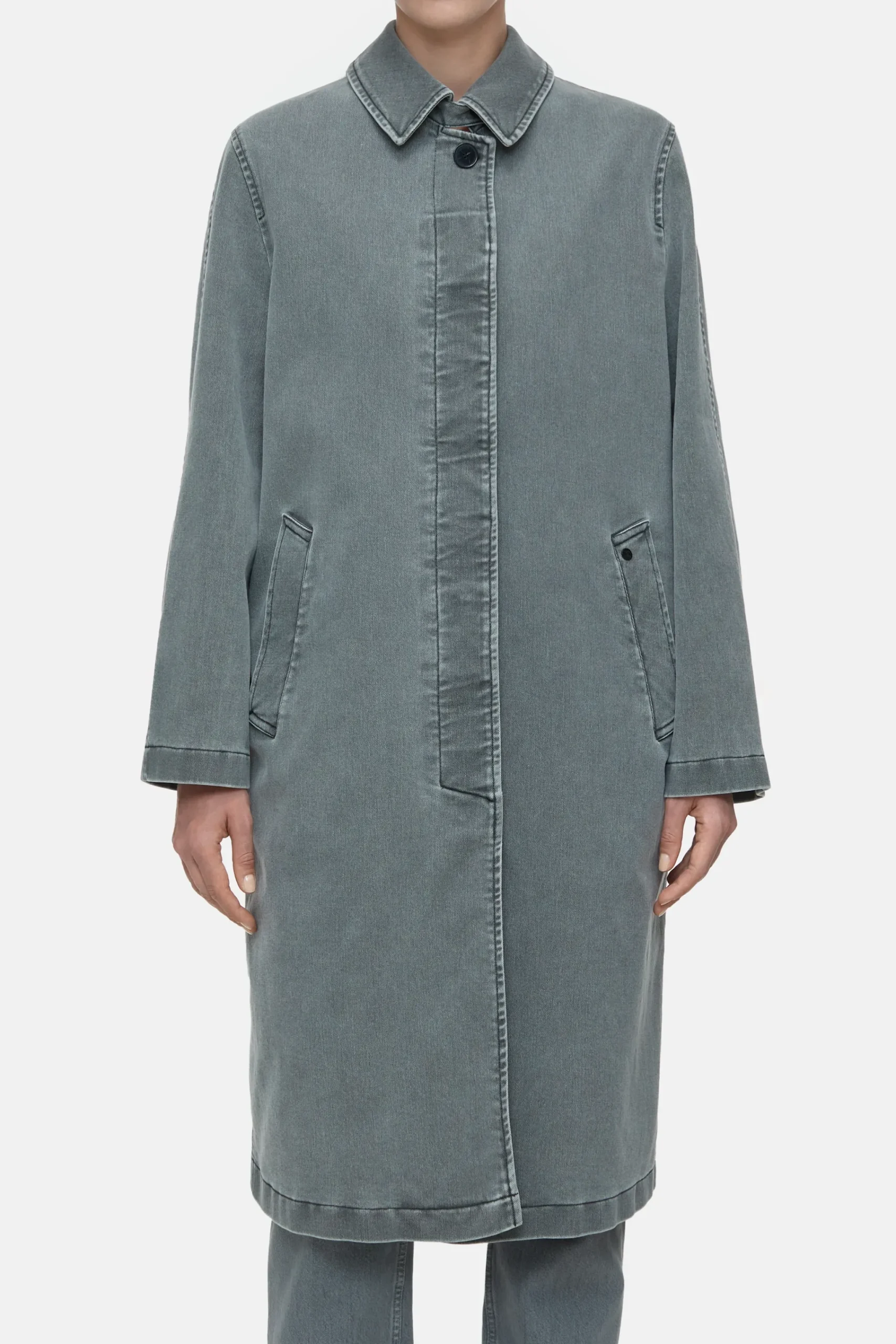 Closed Jacken & Mäntel*Mantel aus Denim Midgrey