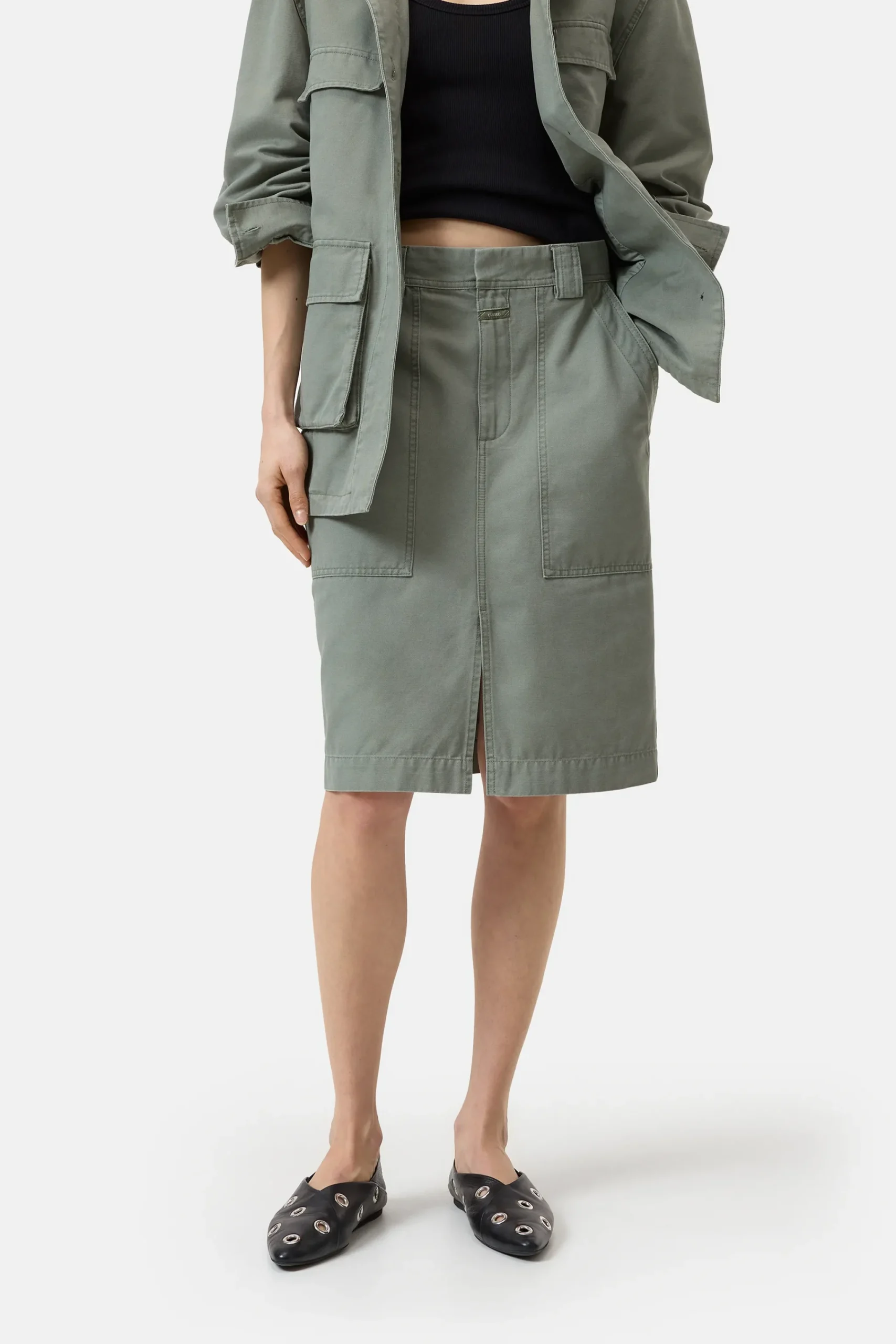 Closed Röcke*Midirock aus Baumwolle Fadedgreen