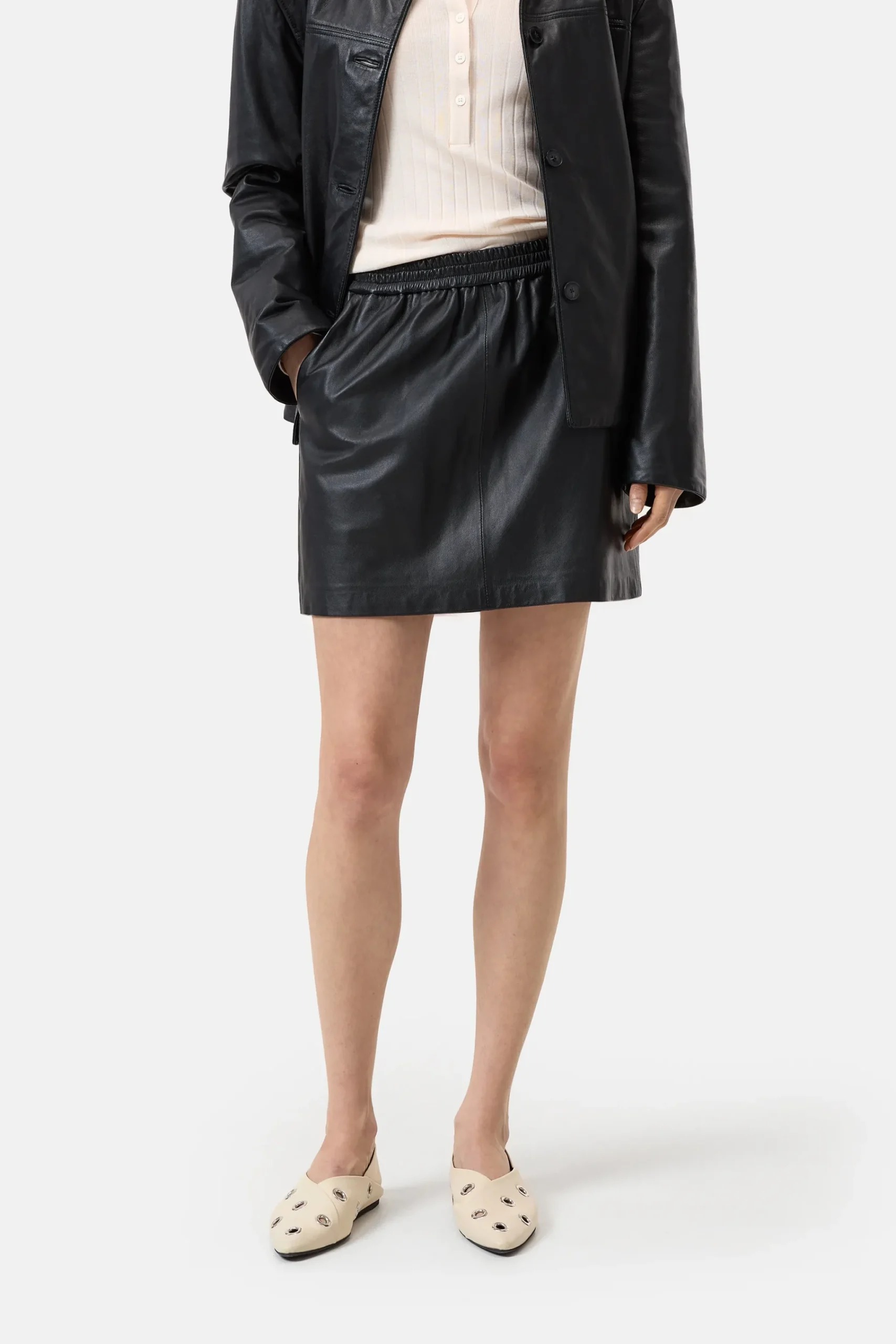 Closed Röcke*Minirock aus Leder Black