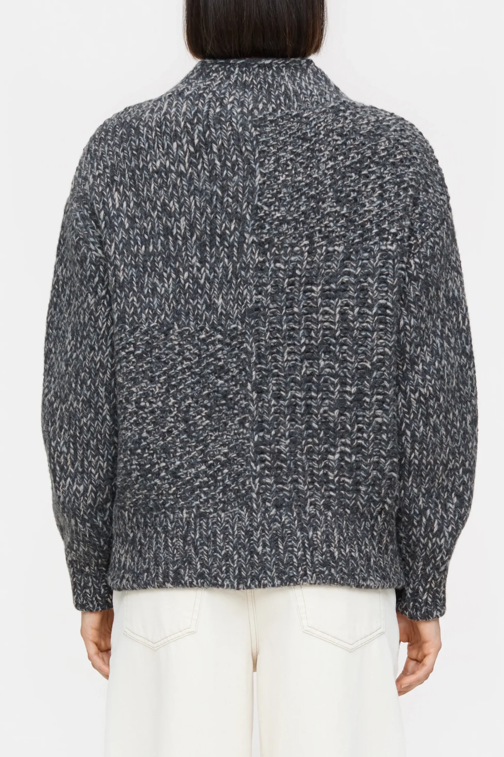 Closed Strick*Mouliné-Strickpullover aus Wolle Darkgreymelange