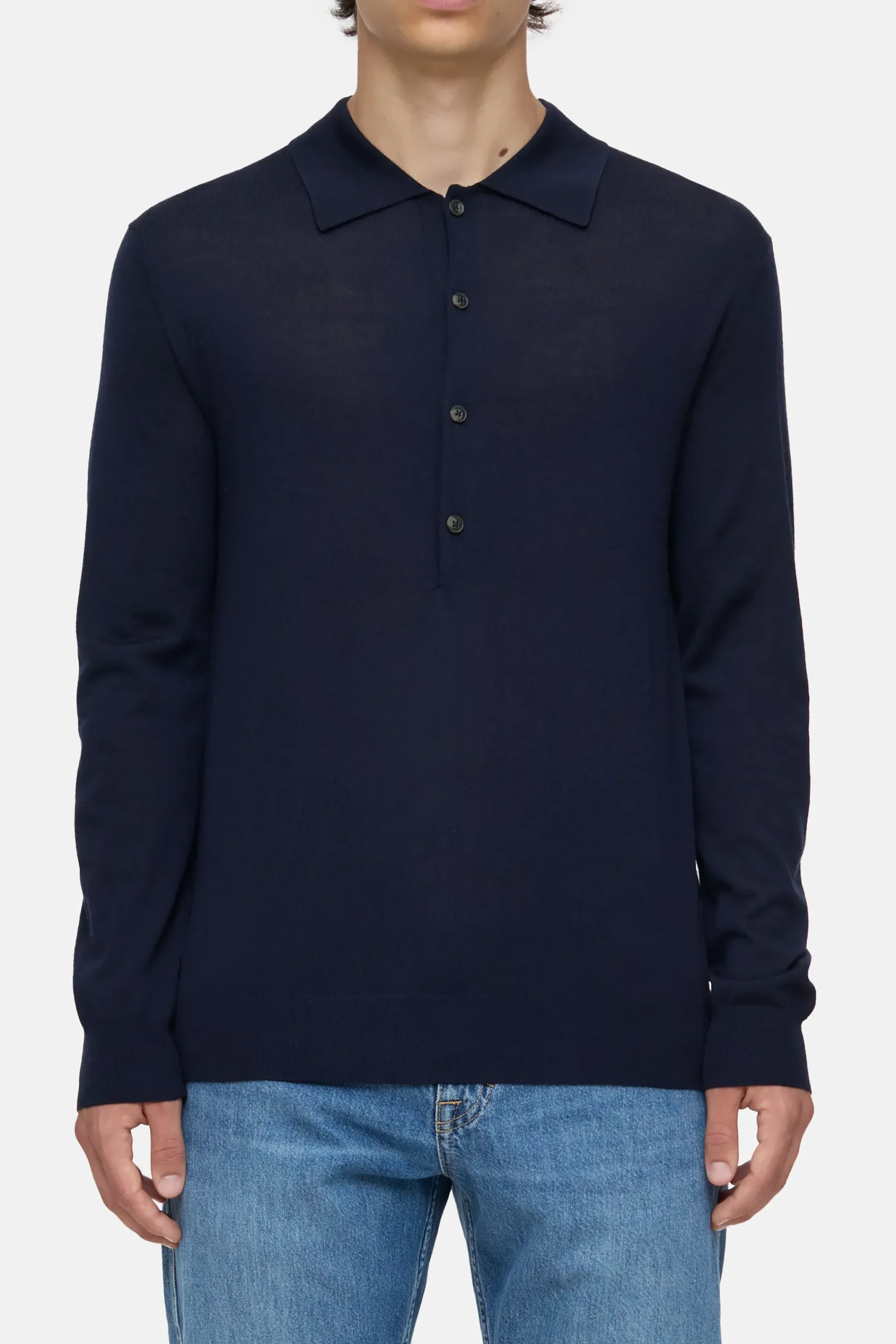 Closed Strick*Polo-Pullover aus Bio-Wolle Darknight