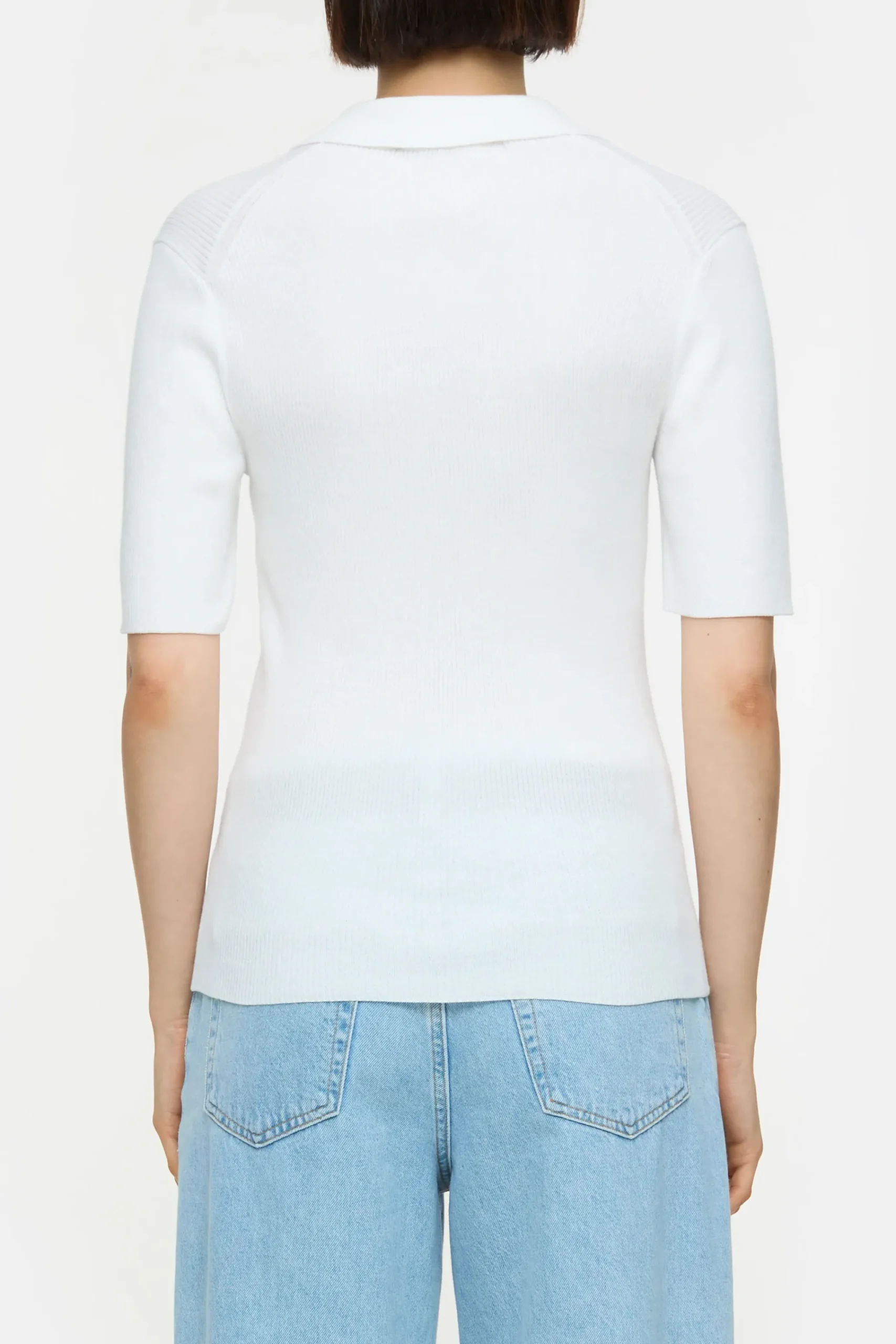 Closed Strick*Poloshirt aus Baumwoll-Kaschmir-Mix Ivory