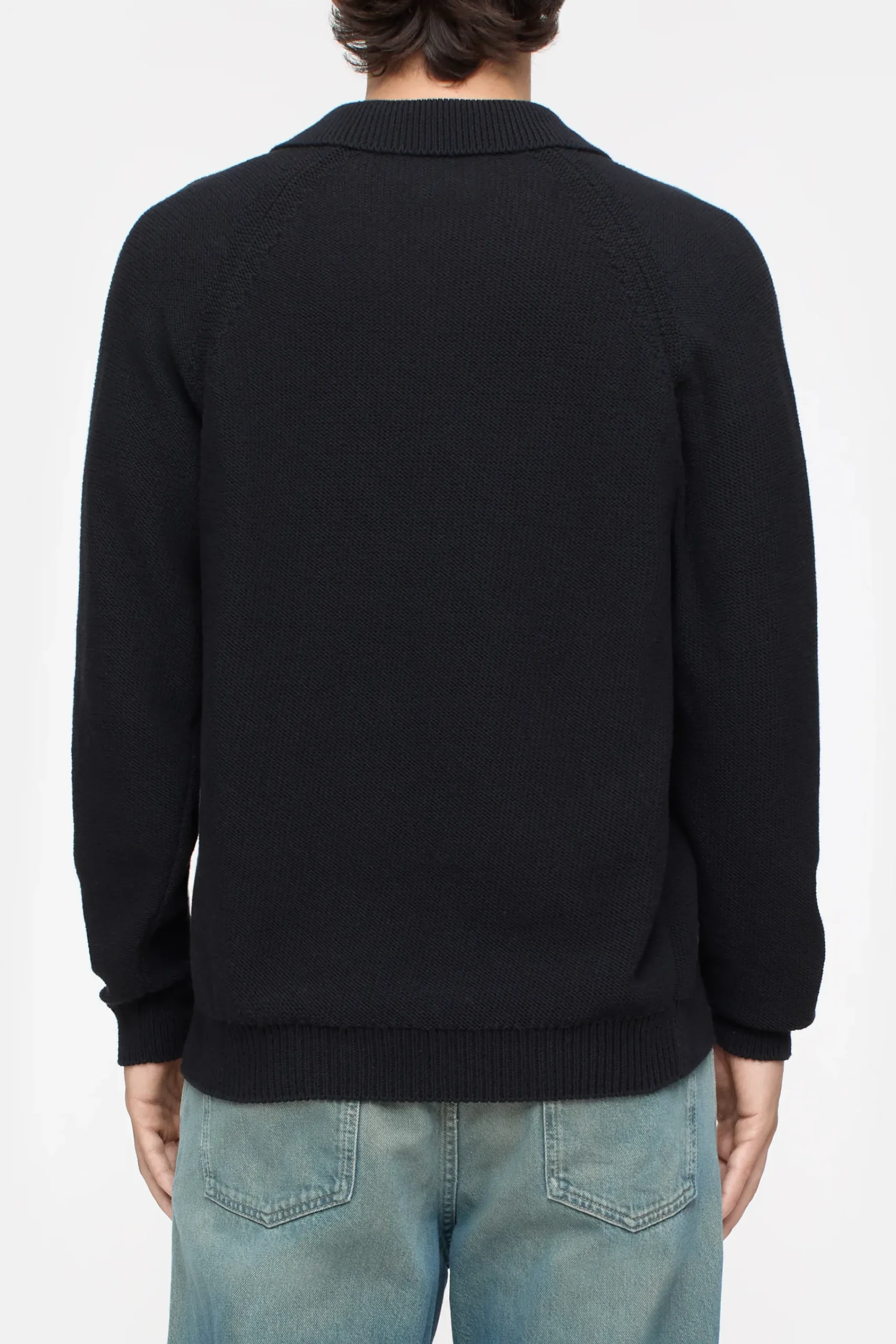 Closed Strick*Poloshirt aus Bio-Baumwoll-Mix Black