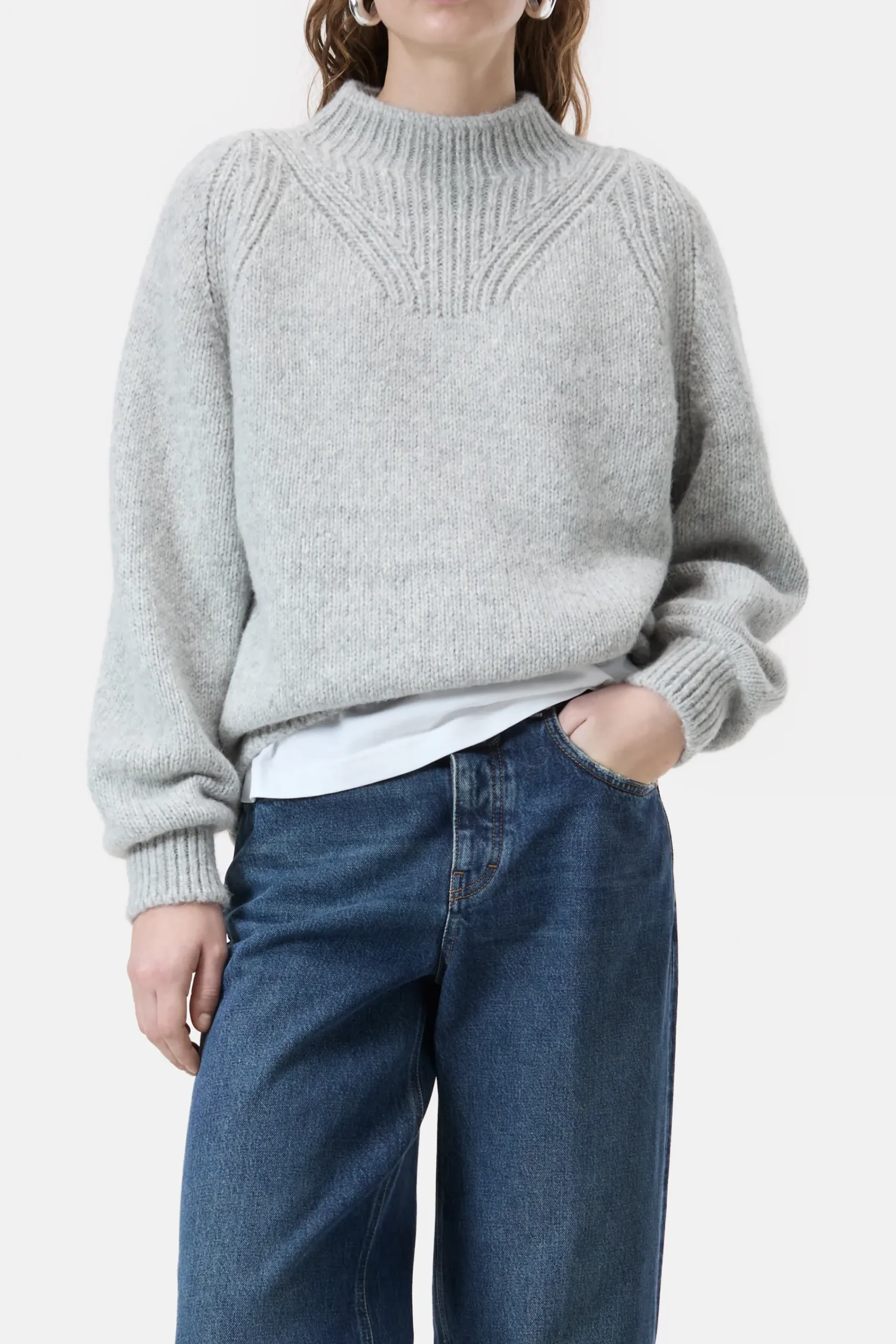 Closed Strick*Pullover aus Alpaka-Mix Lightgreymelange