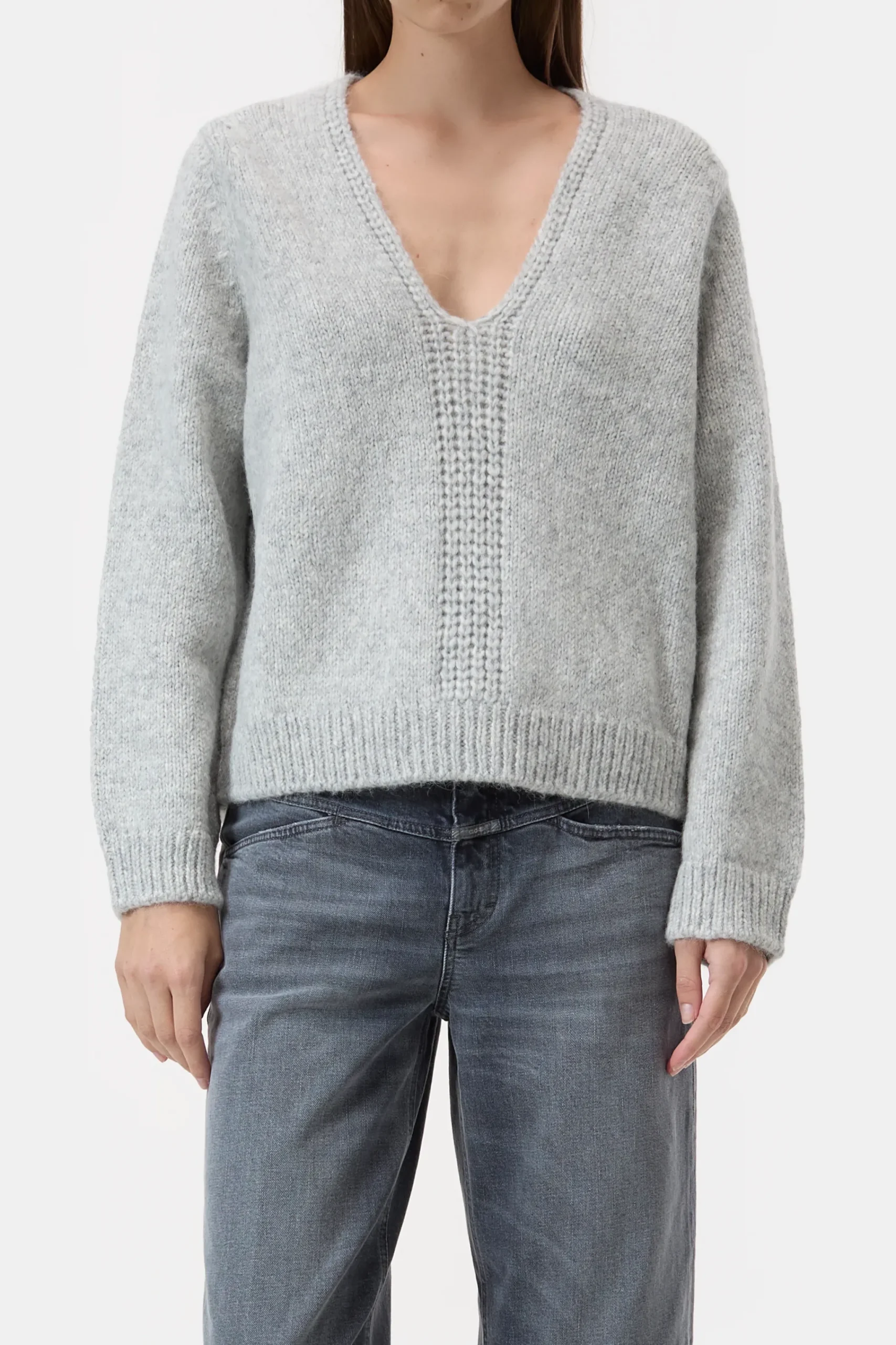 Closed Strick*Pullover aus Alpaka-Mix Lightgreymelange