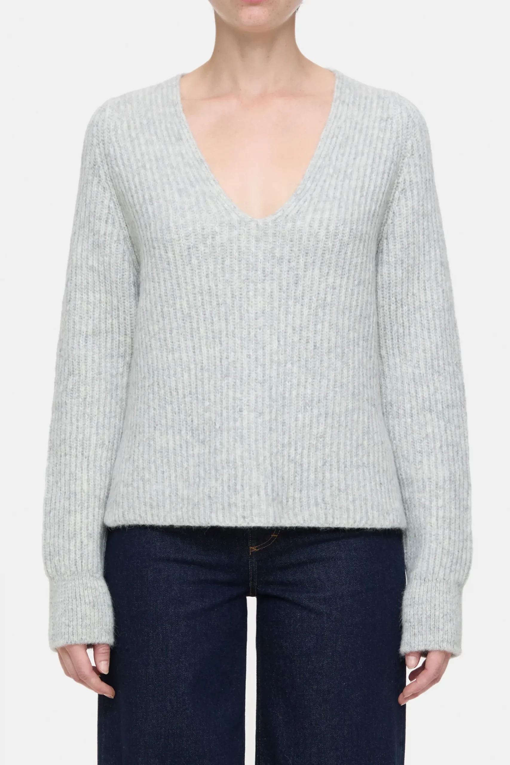 Closed Strick*Pullover aus Alpaka-Mix Lightgreymelange