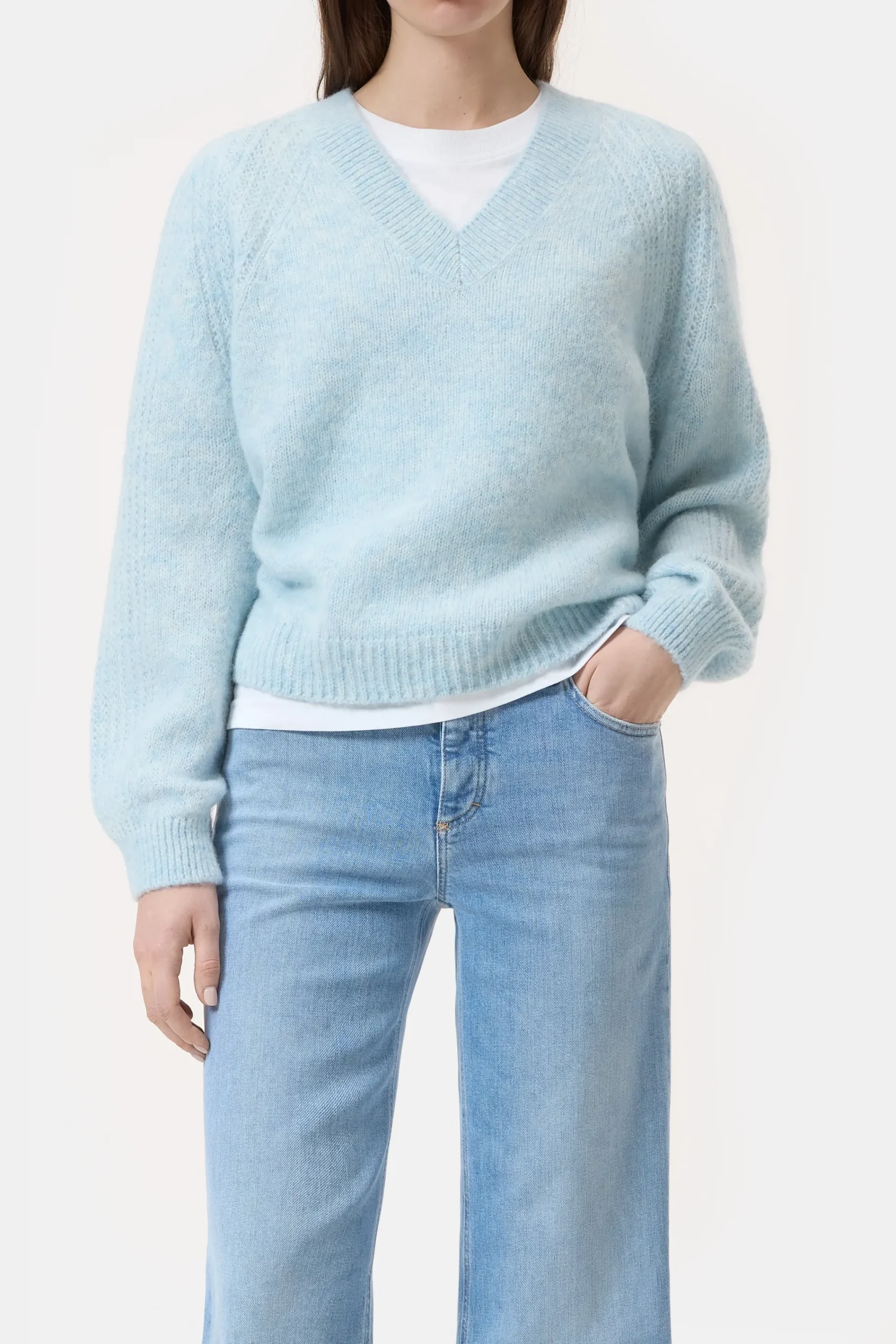 Closed Strick*Pullover aus Woll-Alpaka-Mix Lightskyblue