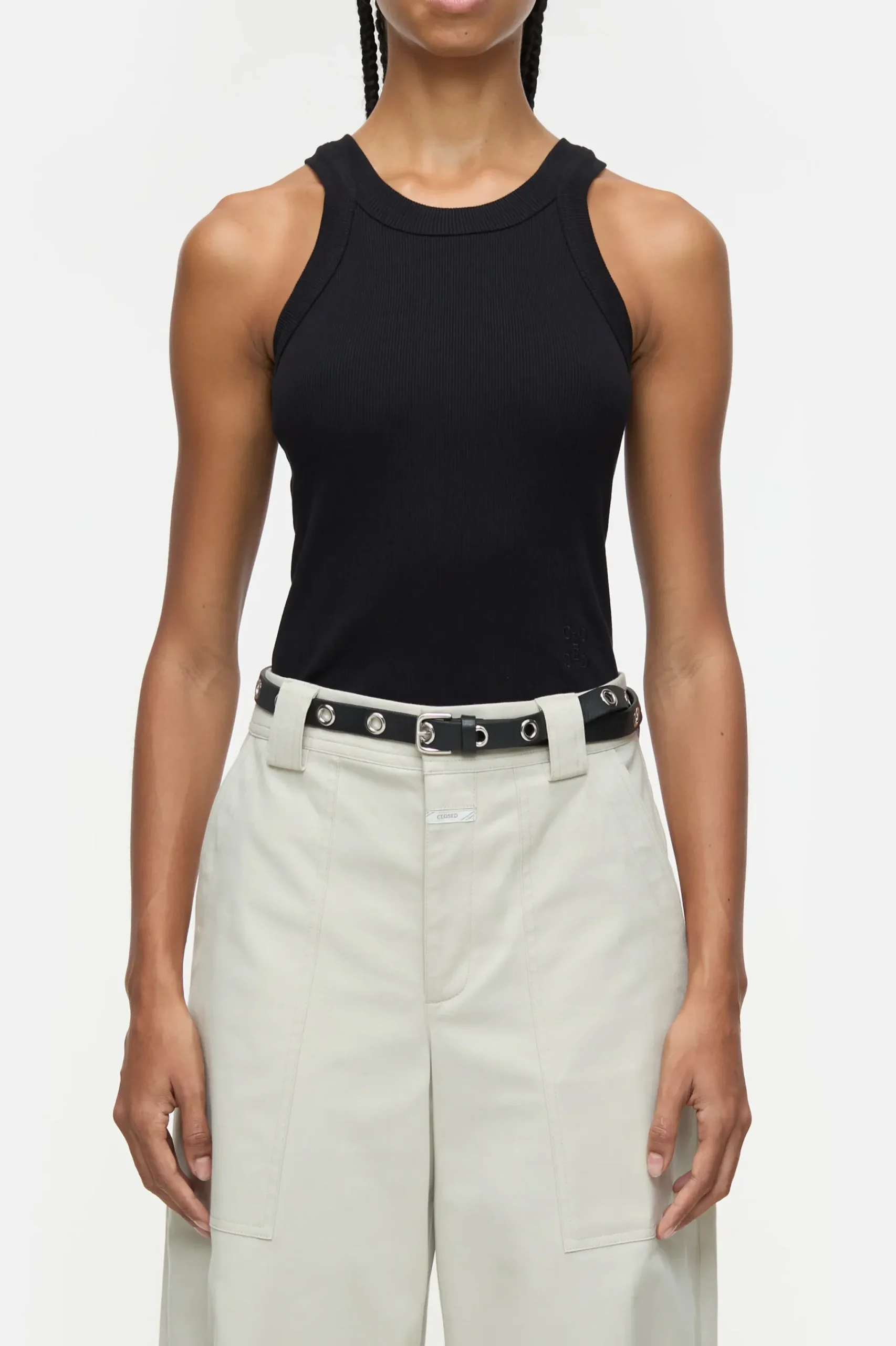 Closed T-shirts*Racer Top aus Bio-Baumwoll-Mix Black