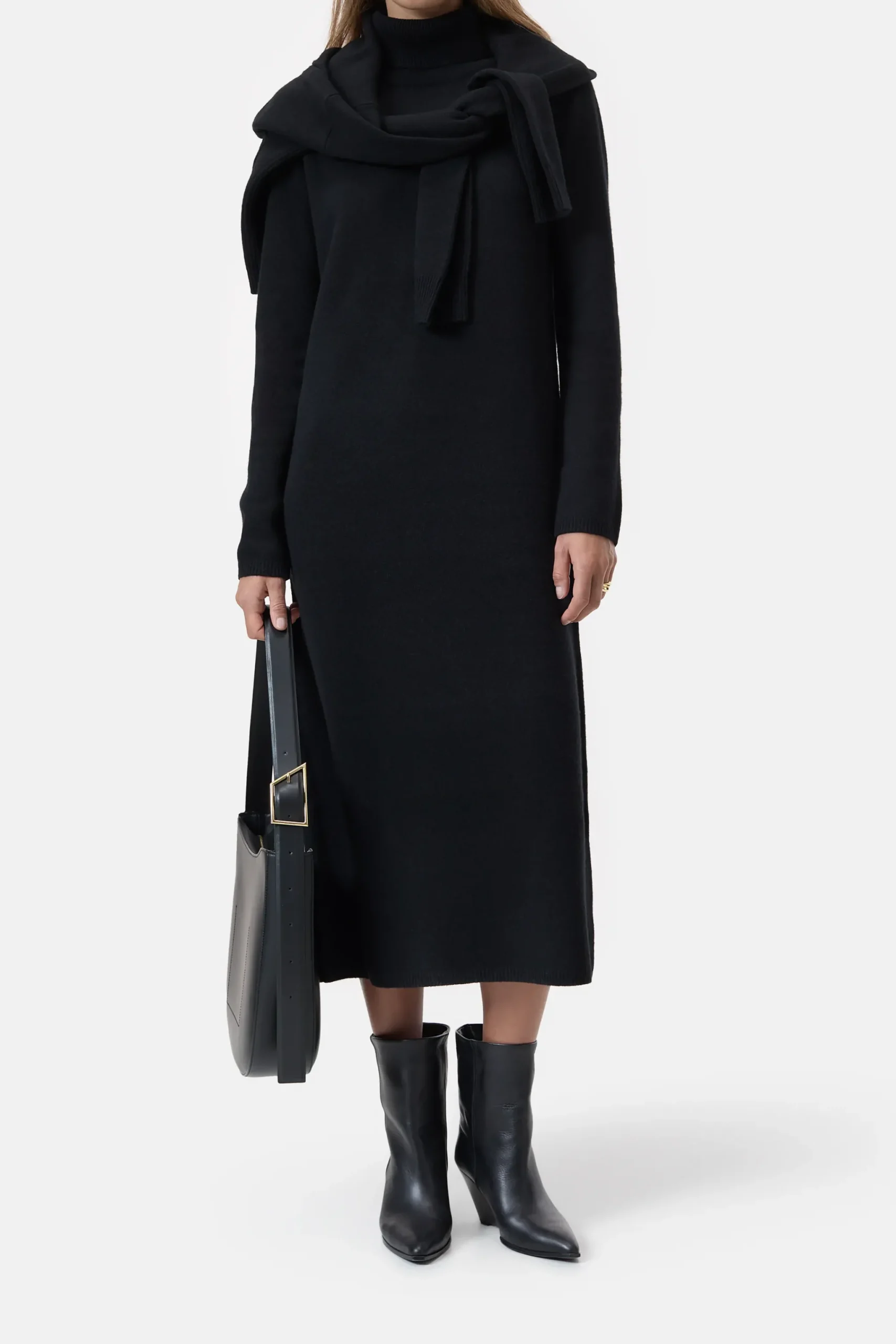 Closed Kleider*Rollkragen-Kleid aus Wolle Black