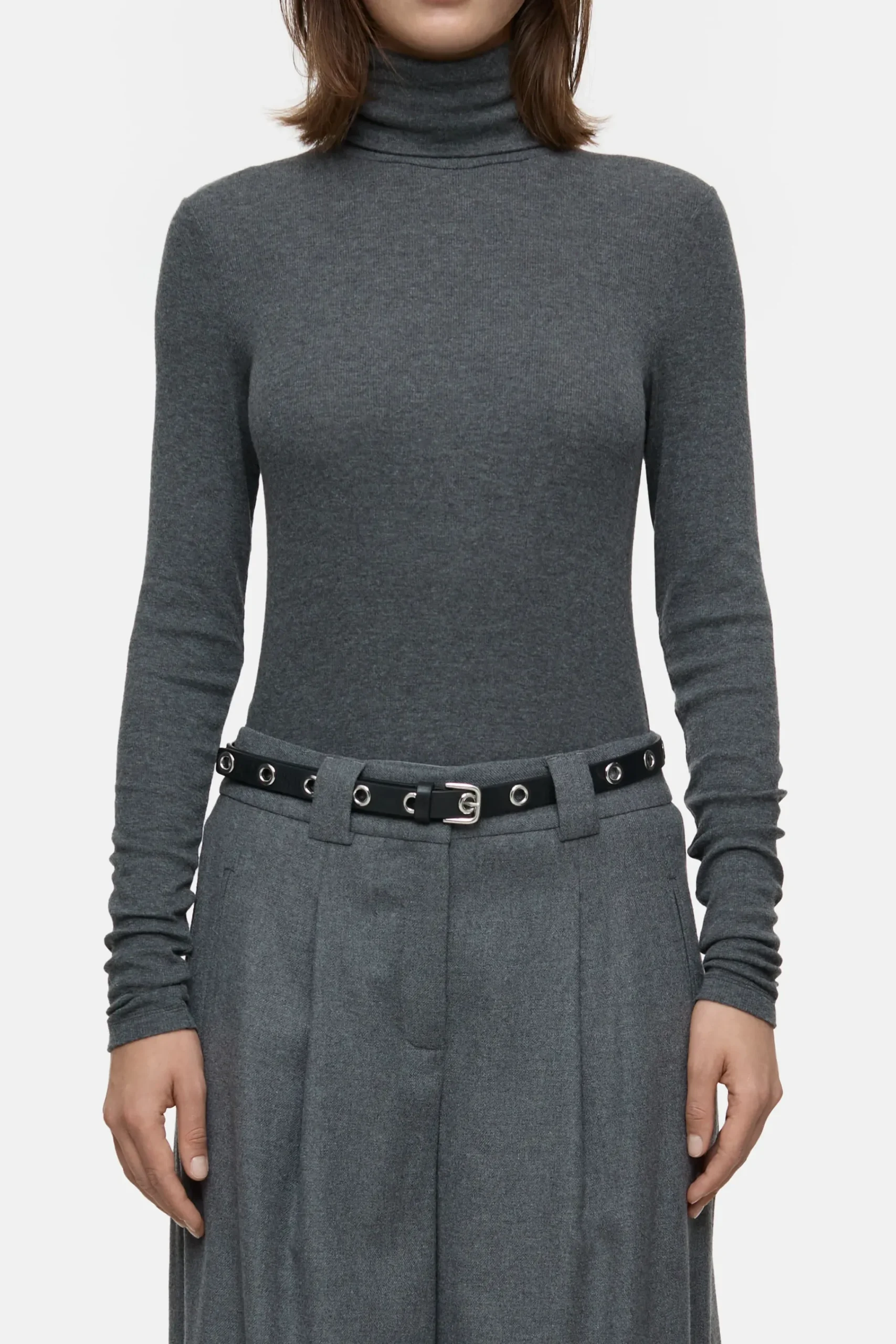 Closed T-shirts*Rollkragenshirt aus Woll-Mix Darkgreymelange