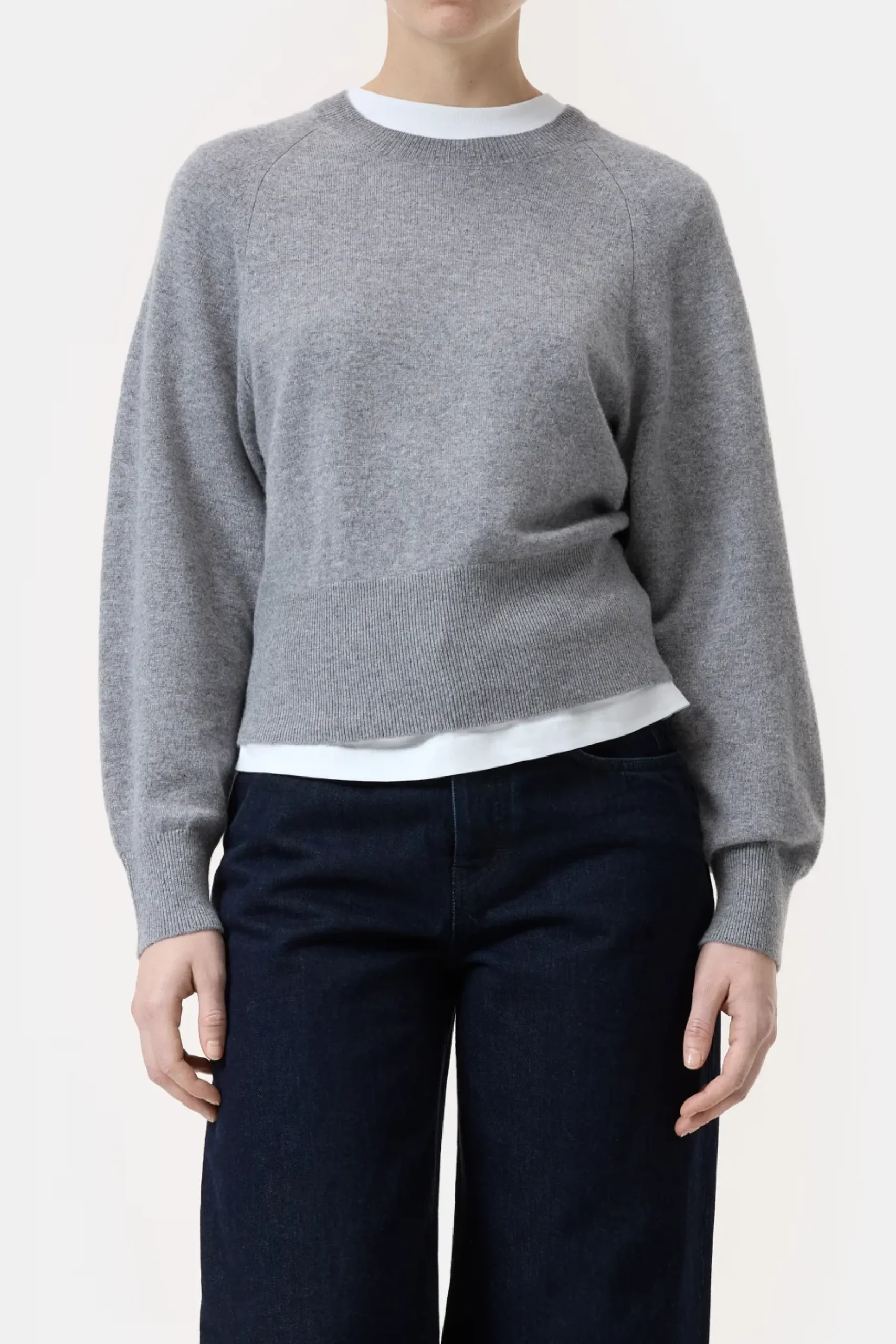 Closed Strick*Rundhalspullover aus Kaschmir Lightgreymelange