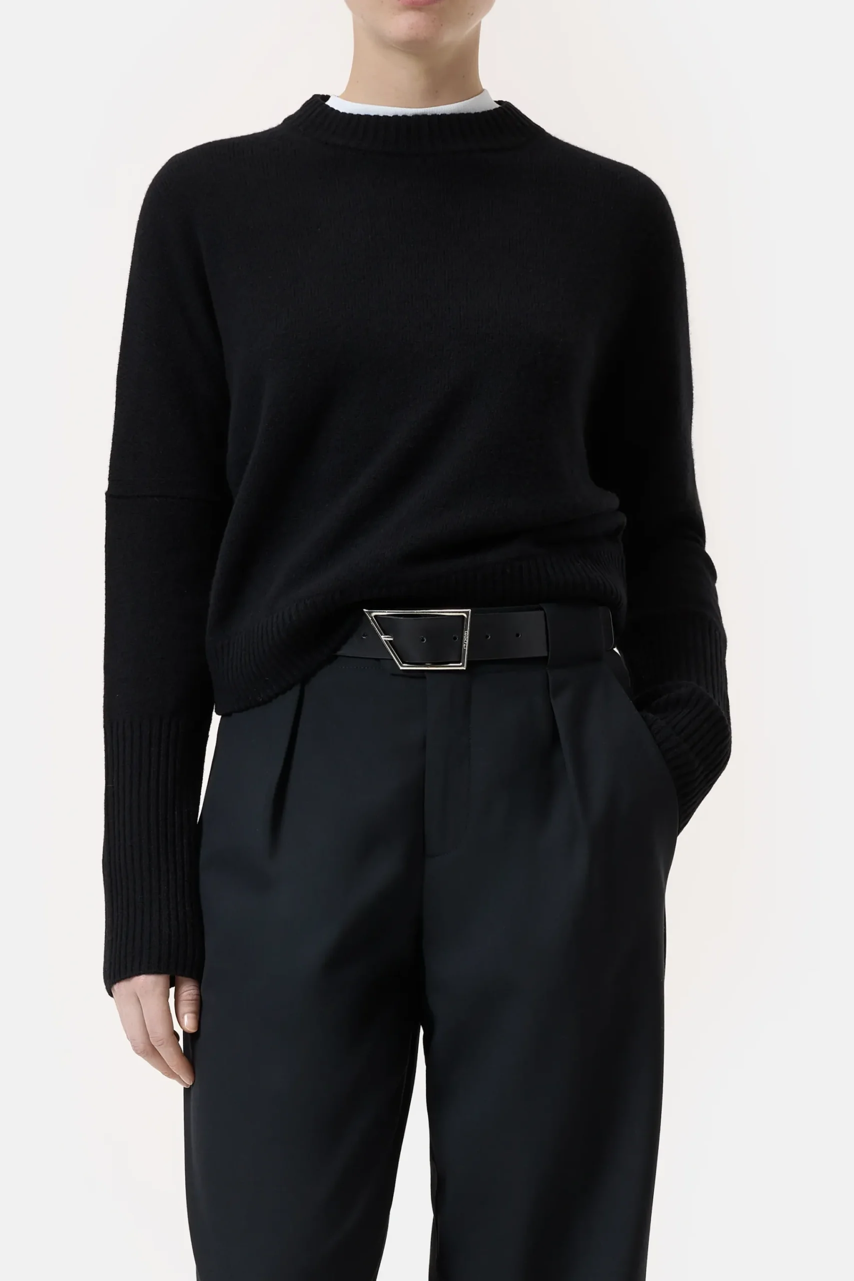 Closed Strick*Rundhalspullover aus Wolle Black