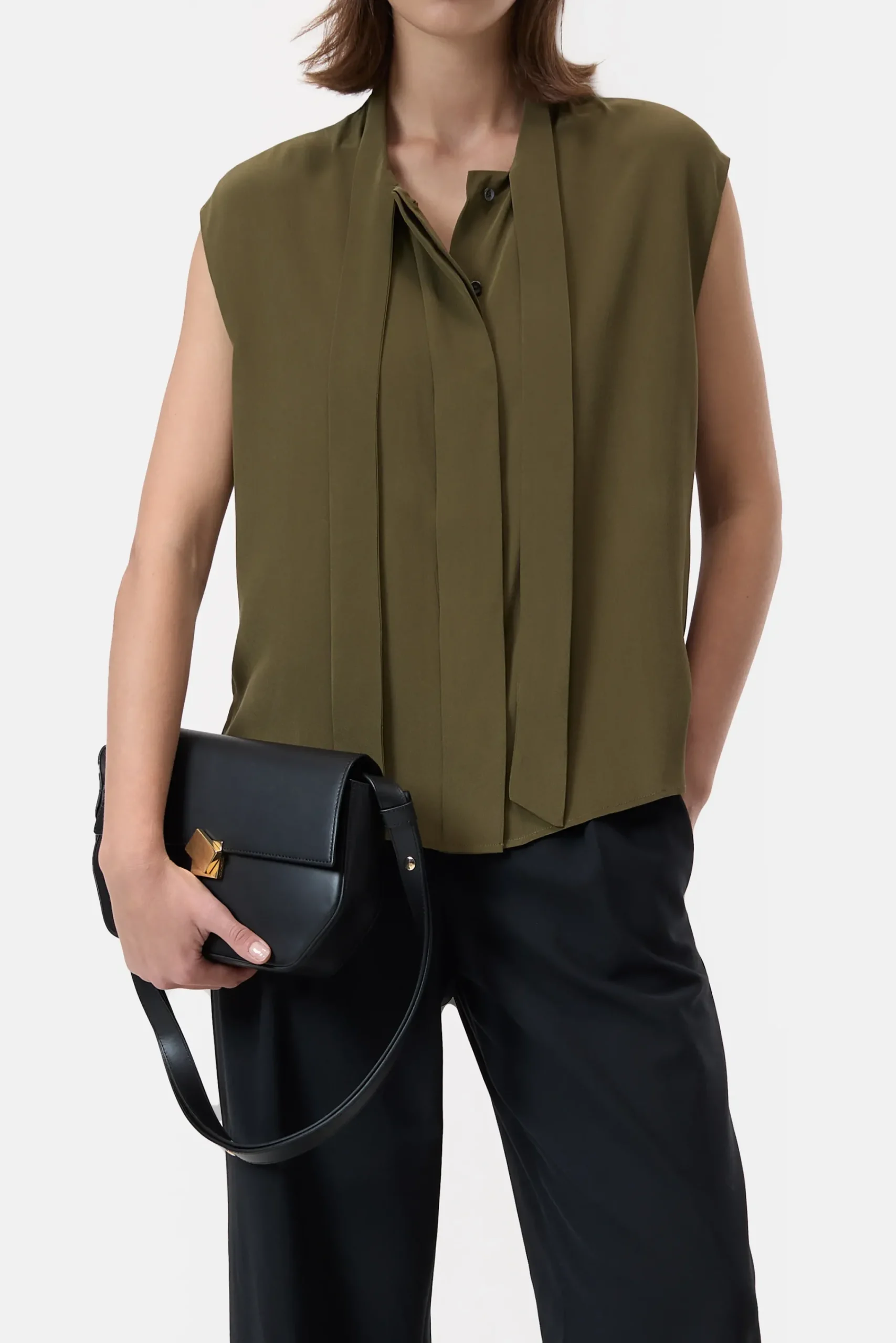 Closed Shirts & Blusen*Seidentop mit Schluppe Vergreen