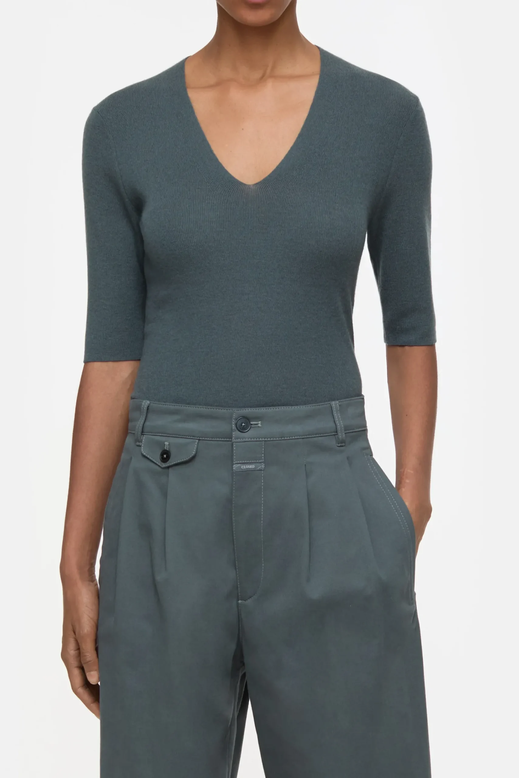 Closed Strick*Shirt aus Kaschmir-Mix Pinigreen