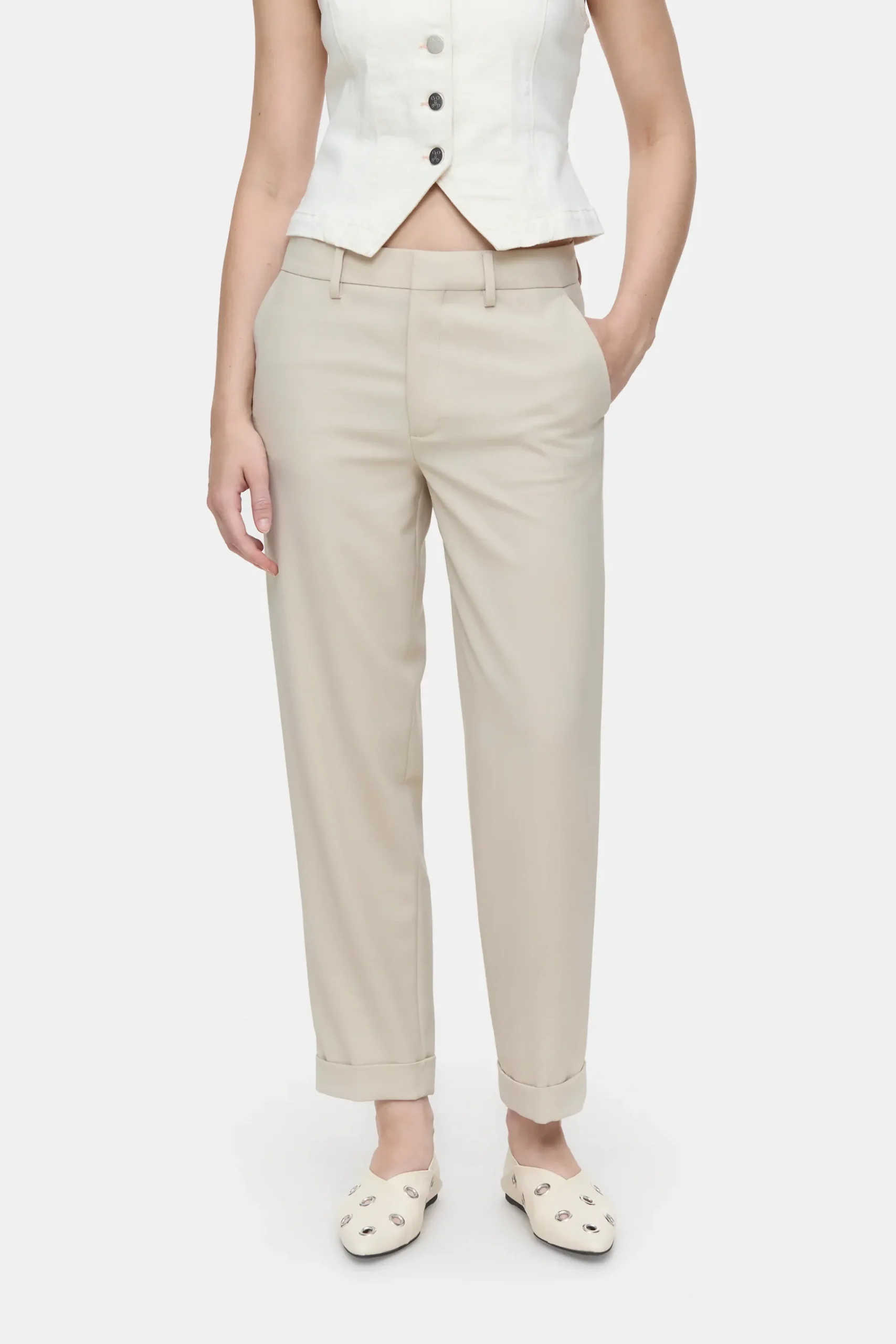 Closed Hosen*Skinny Pants - Style Name Auckley Pearlbeige