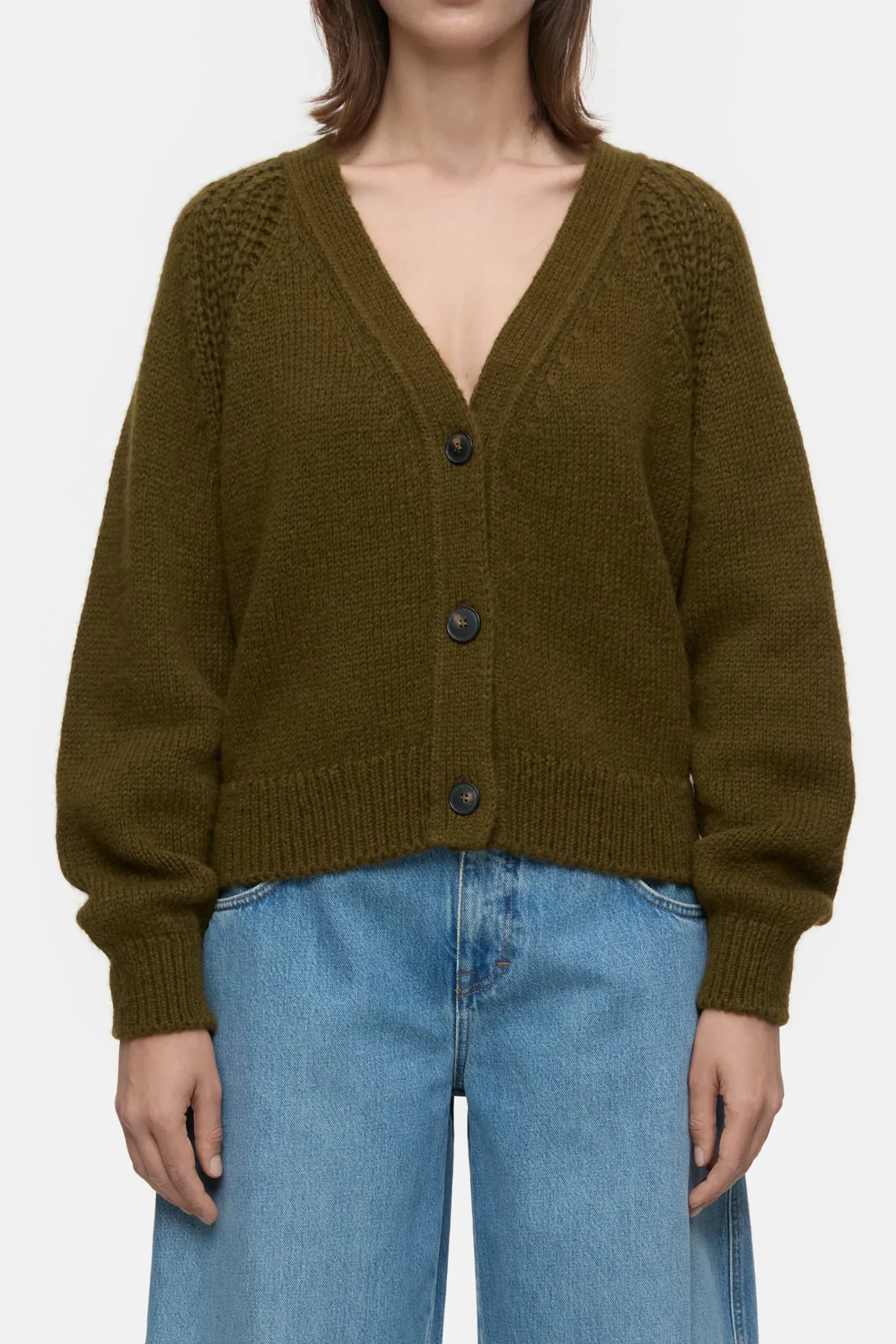 Closed Strick*Strickjacke aus Alpaka-Mix Vergreen