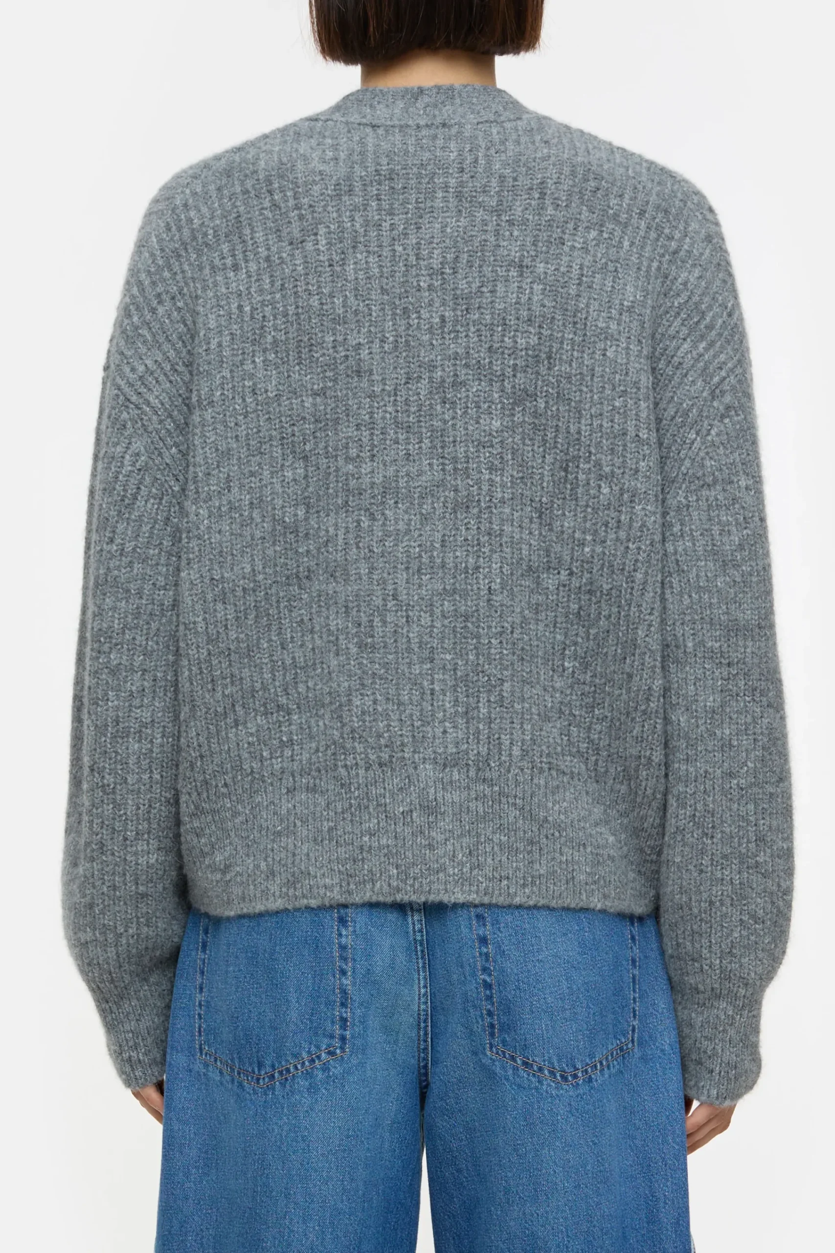 Closed Strick*Strickjacke aus Alpaka-Woll-Mix Greyheathermelange