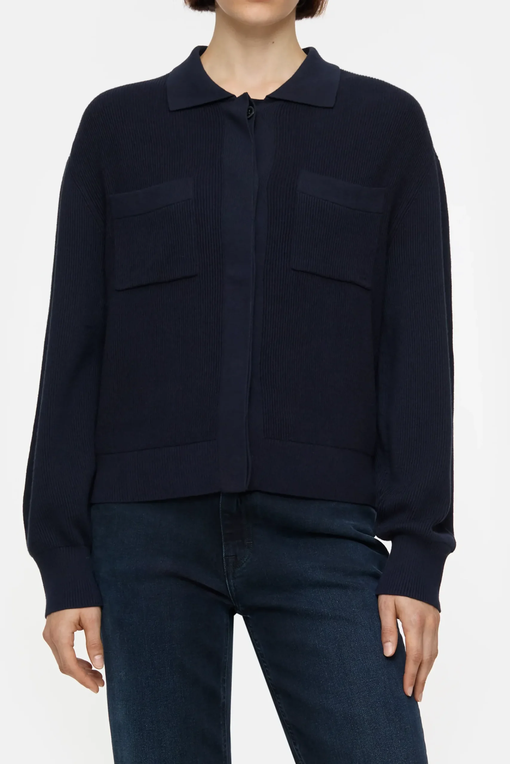 Closed Strick*Strickjacke aus Baumwoll-Kaschmir-Mix Darknight