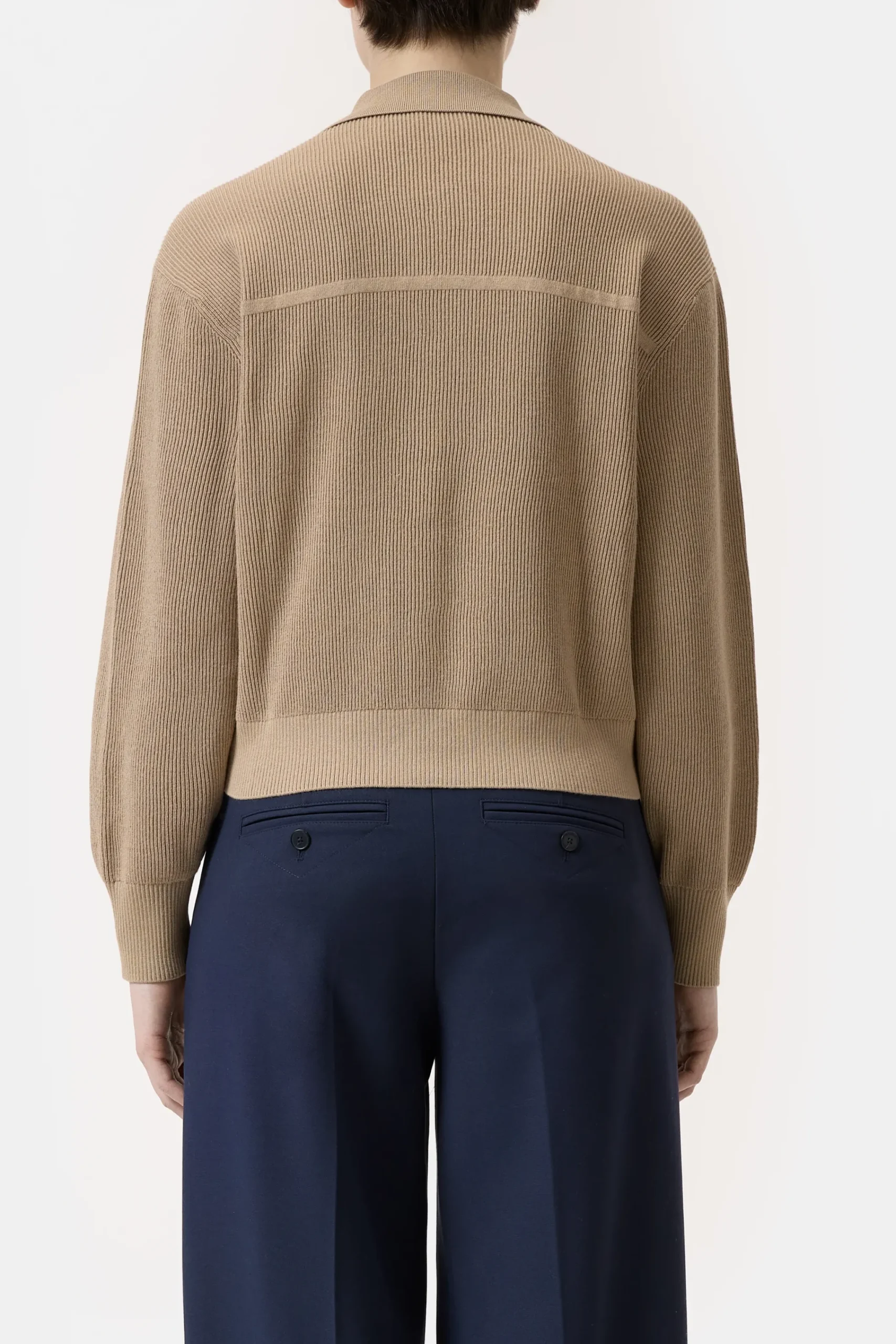 Closed Strick*Strickjacke aus Baumwoll-Kaschmir-Mix Darkchinobeige