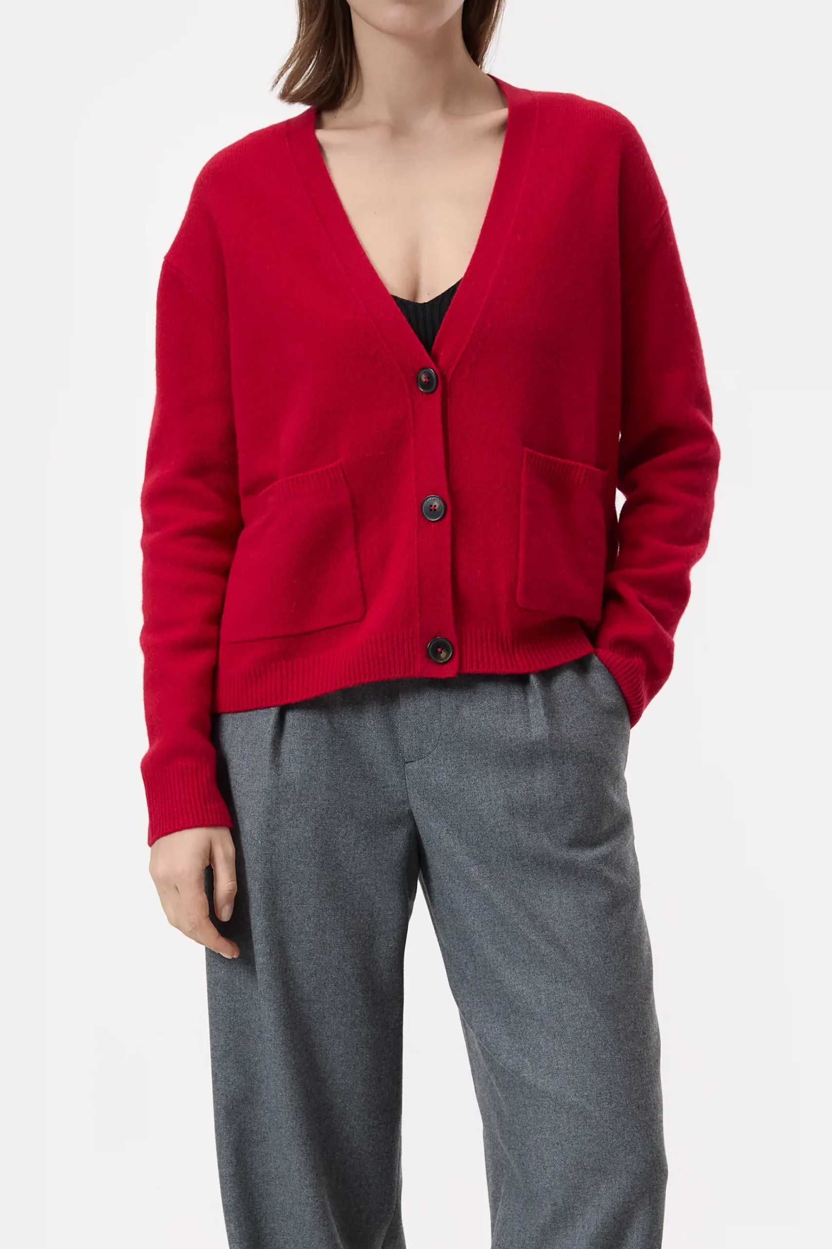 Closed Strick*Strickjacke aus Wolle Chilipepperred