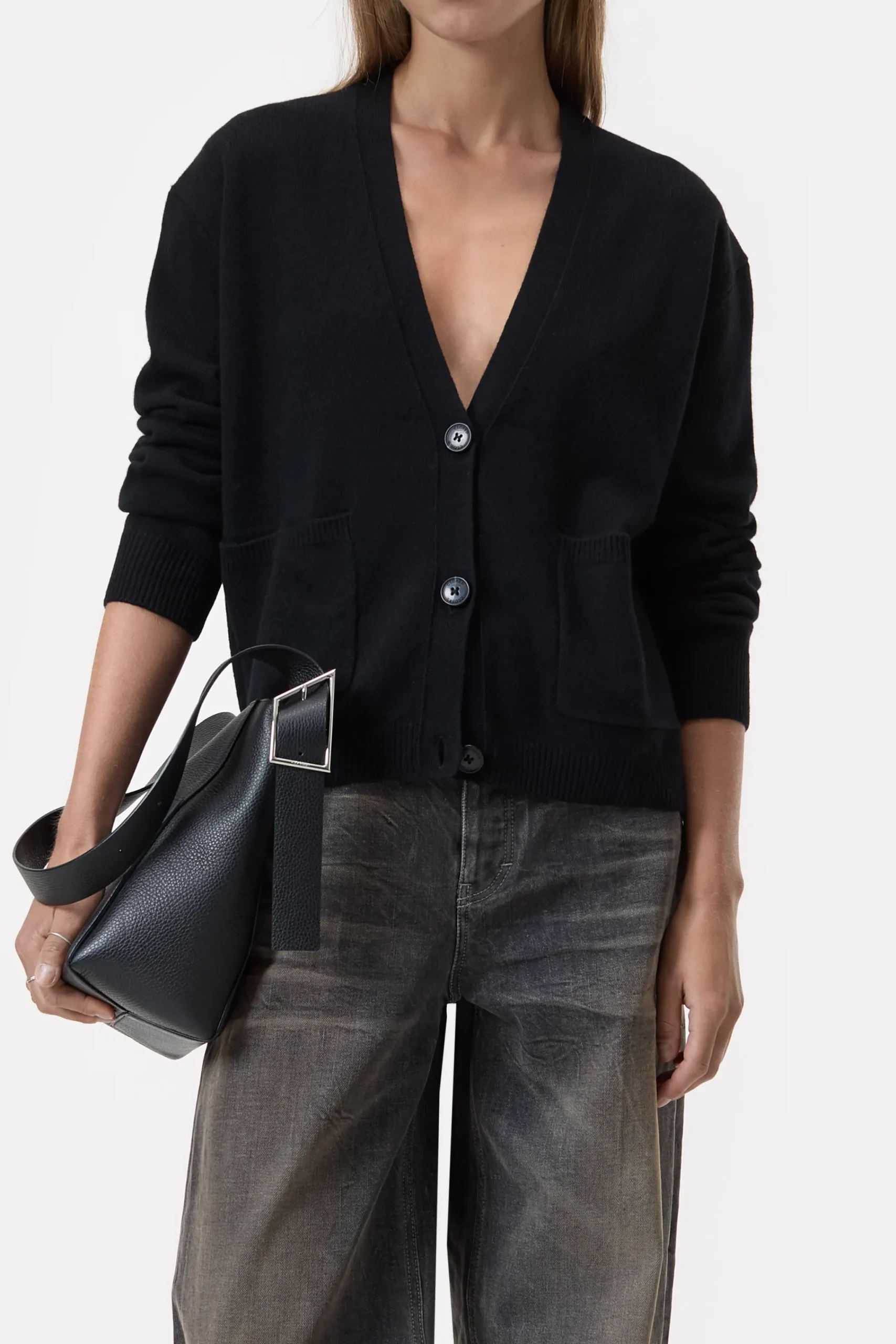 Closed Strick*Strickjacke aus Wolle Black